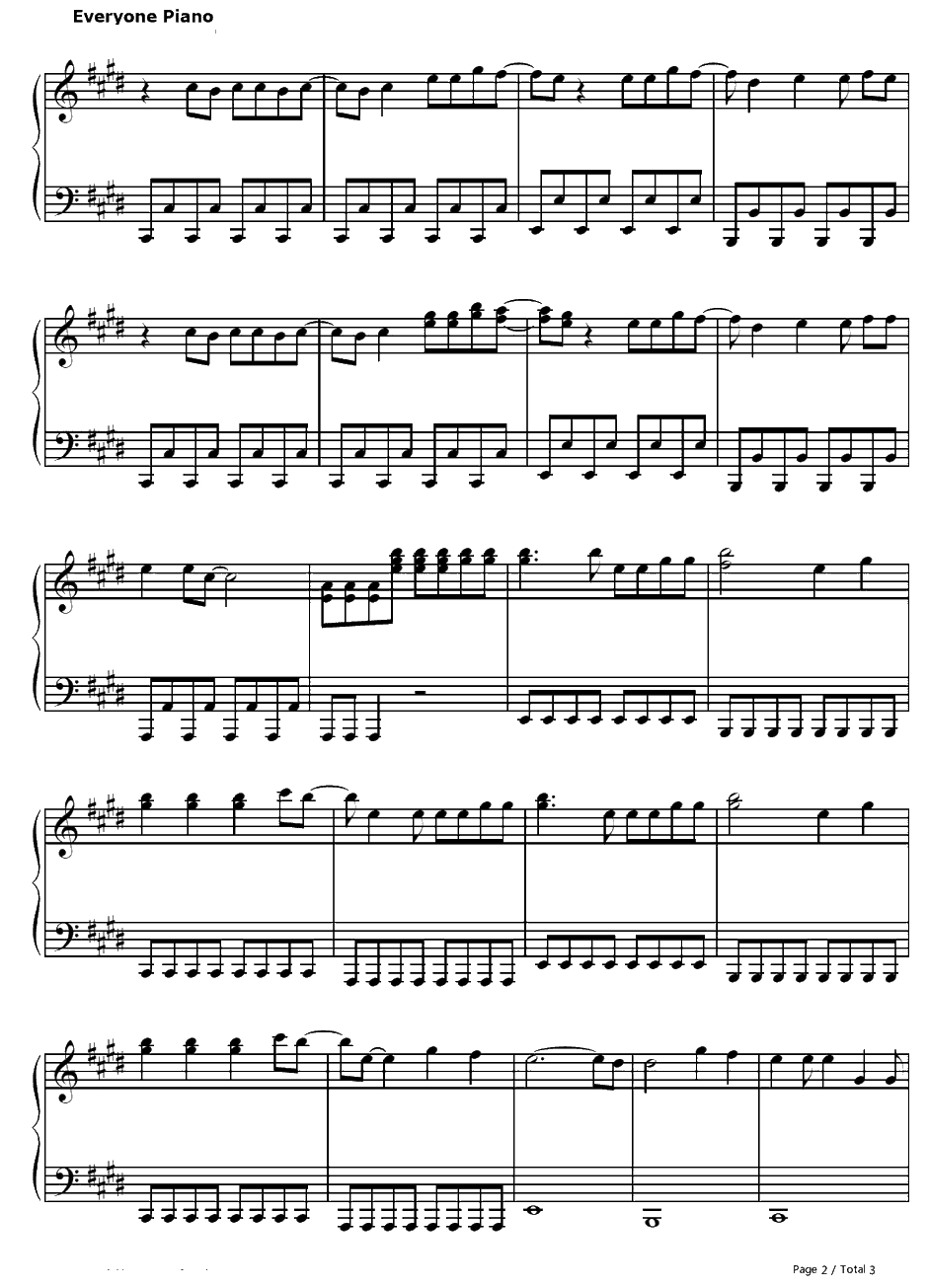 消せない罪钢琴谱-北出菜奈-钢之炼金术师ED12