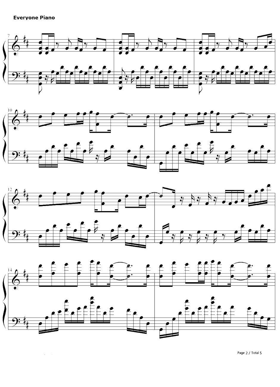 絵空事钢琴谱-nano.RIPE -散华礼弥OP2