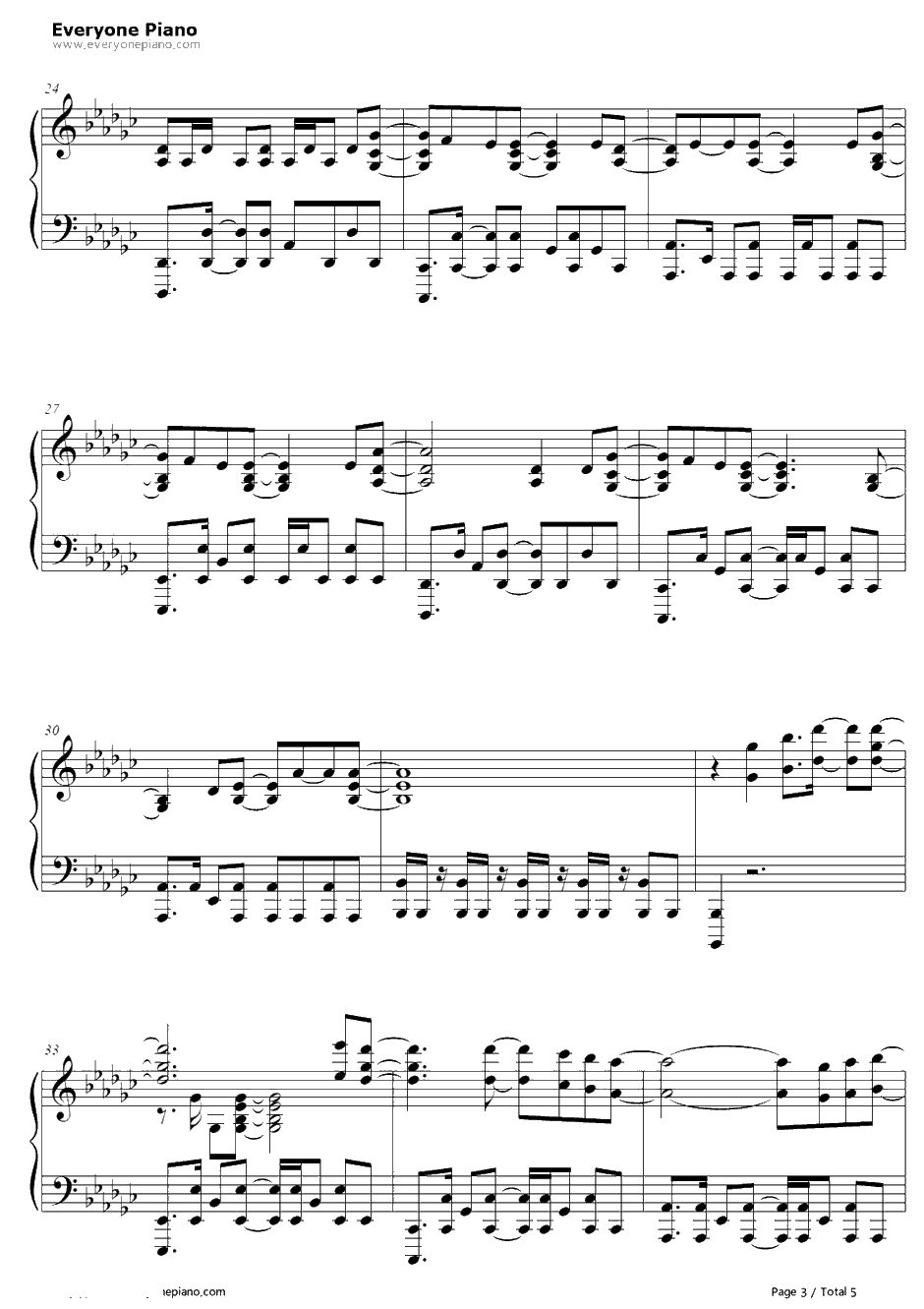 Before my body is dry钢琴谱-小林未郁-斩服少女OST3