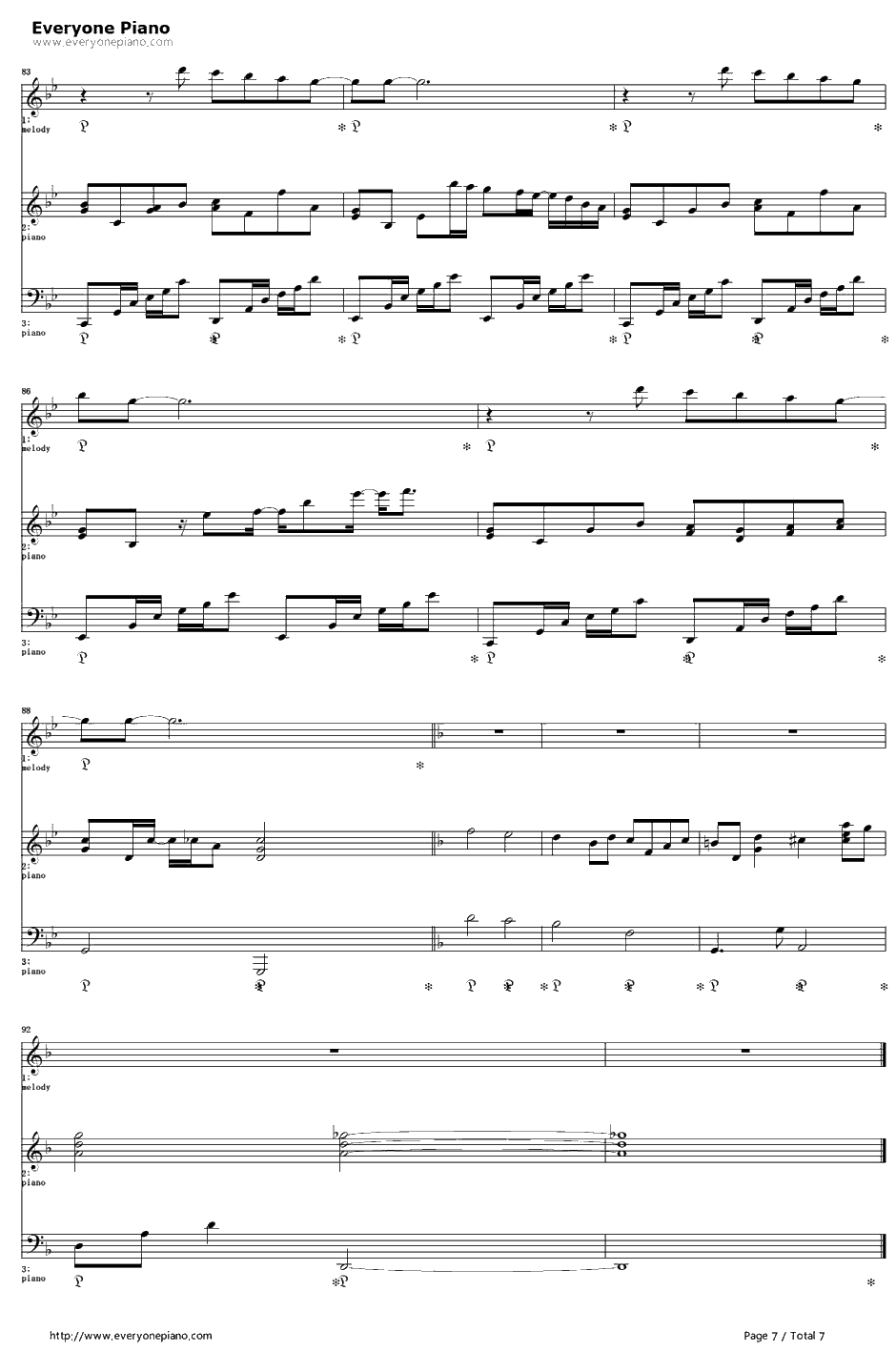 时空のたもと钢琴谱-Taja-1年戦争秘录主题歌7