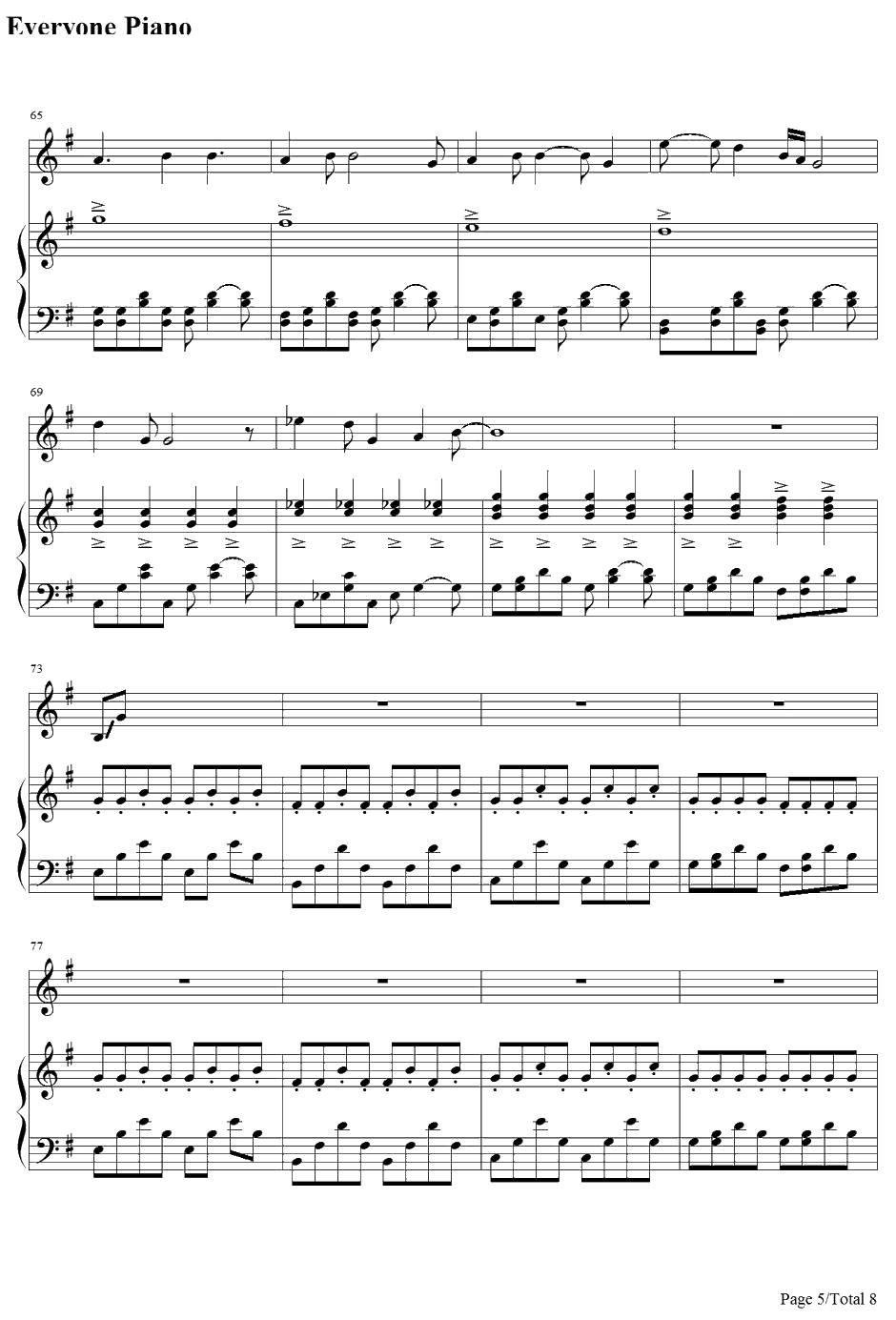 Wake Me Up When September Ends钢琴谱-GreenDay(绿日乐队)5