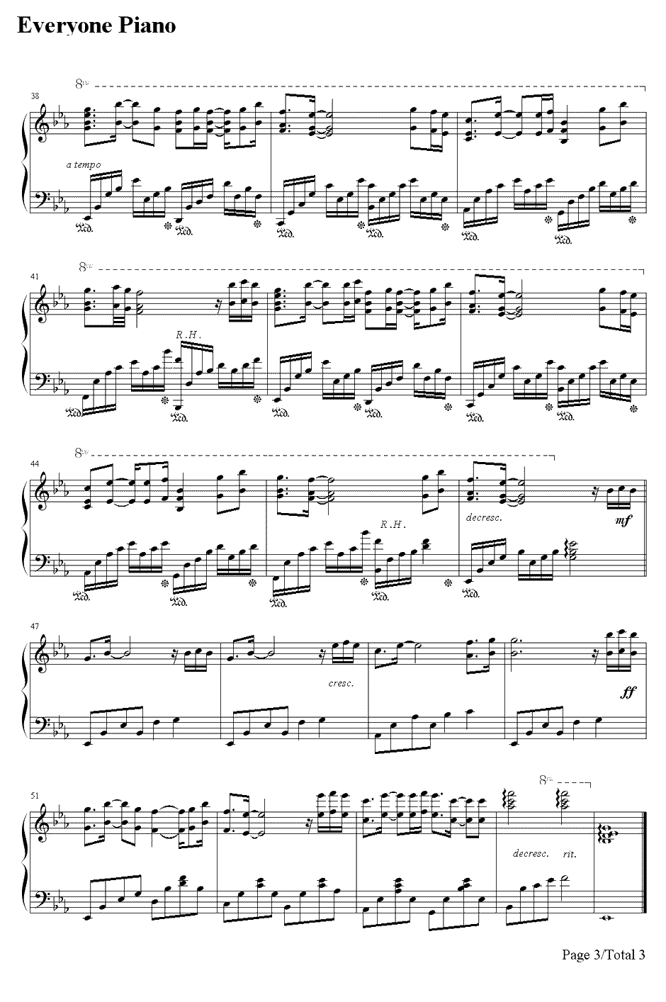 泪海钢琴谱-许茹芸-电视剧《爱情有点蓝》插曲3