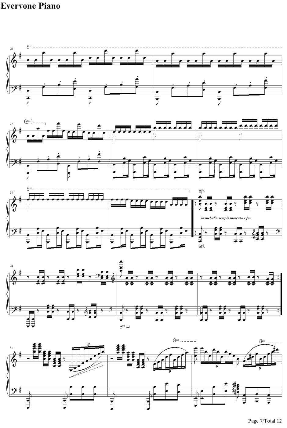 ココロ钢琴谱-镜音リン7