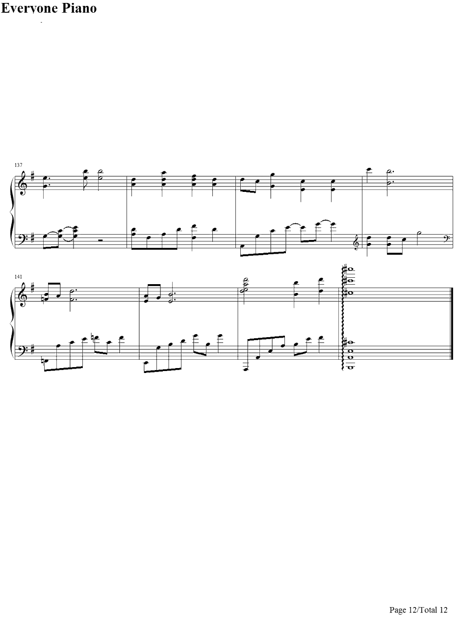 ココロ钢琴谱-镜音リン12