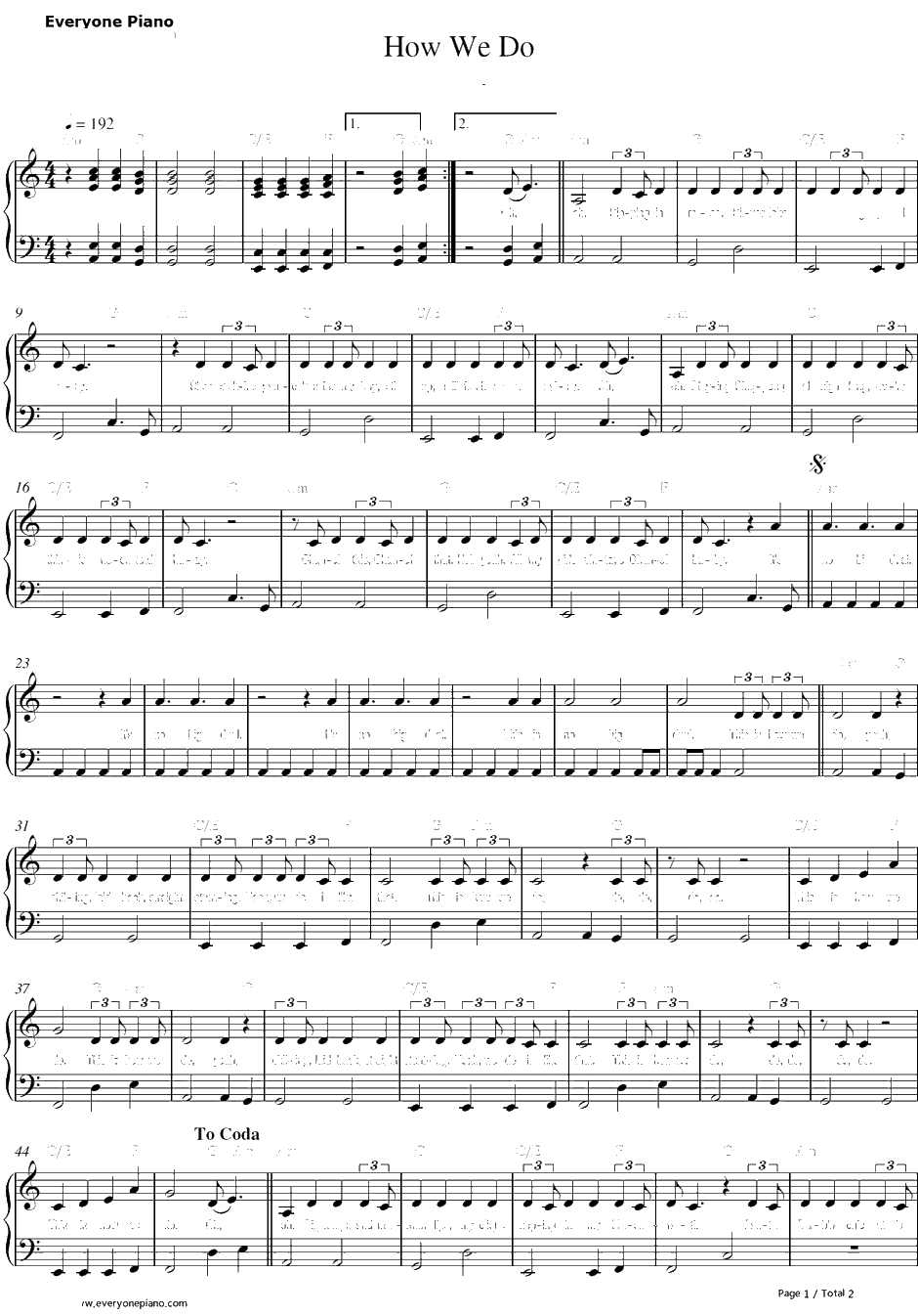 This Is How We Do钢琴谱-KatyPerry1