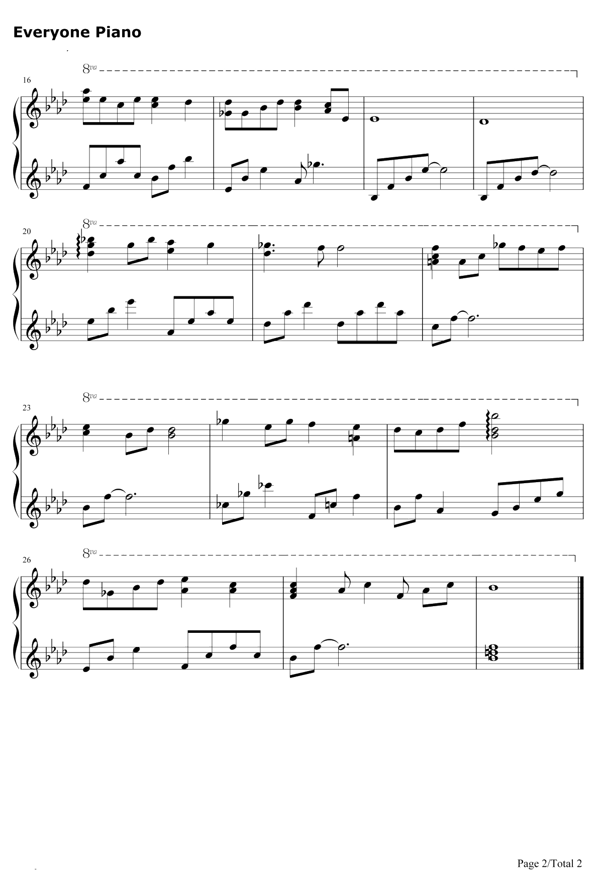 届かぬ想い钢琴谱-HIKO-日在校园OST2