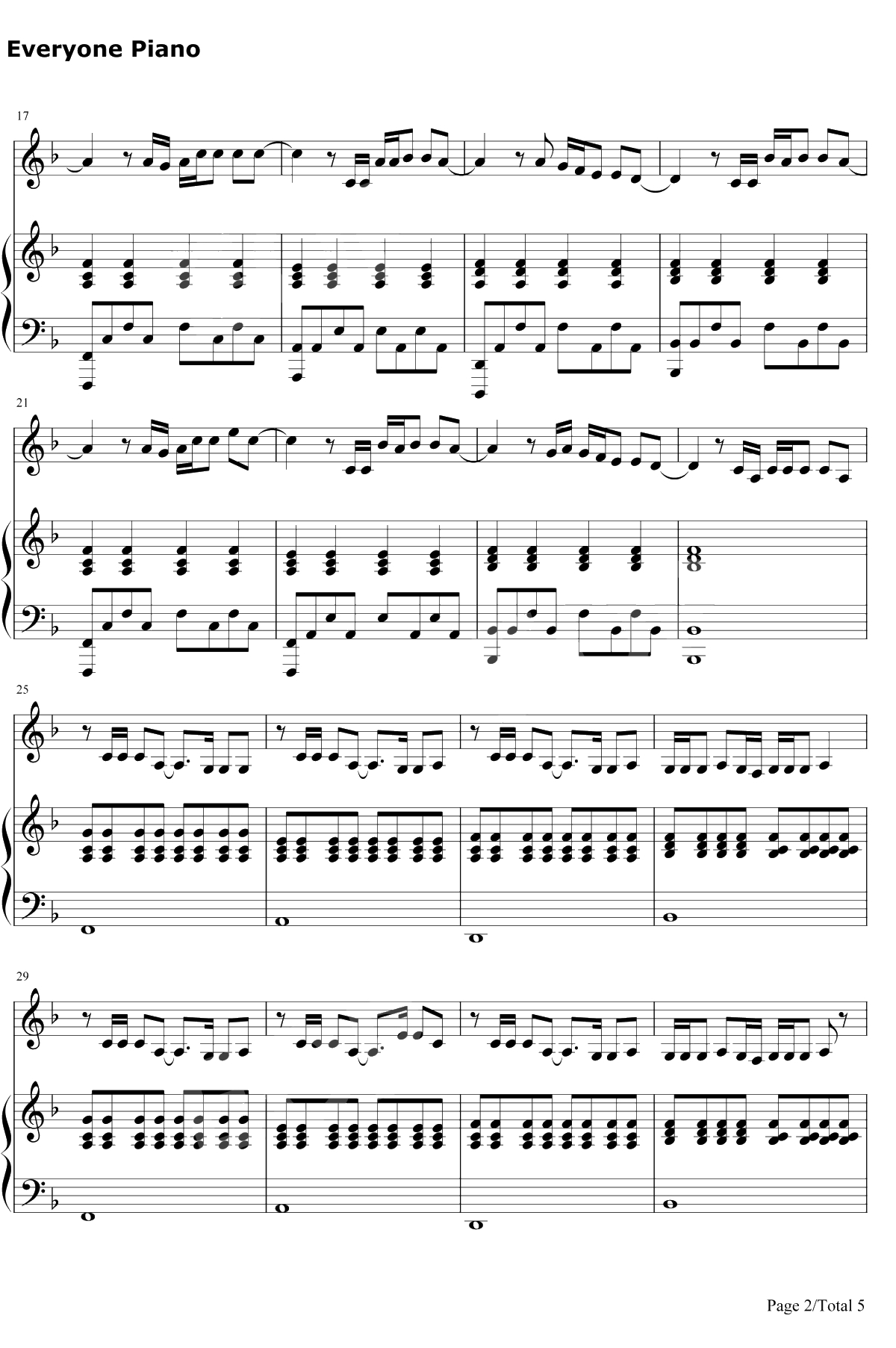 倒数钢琴谱-邓紫棋2