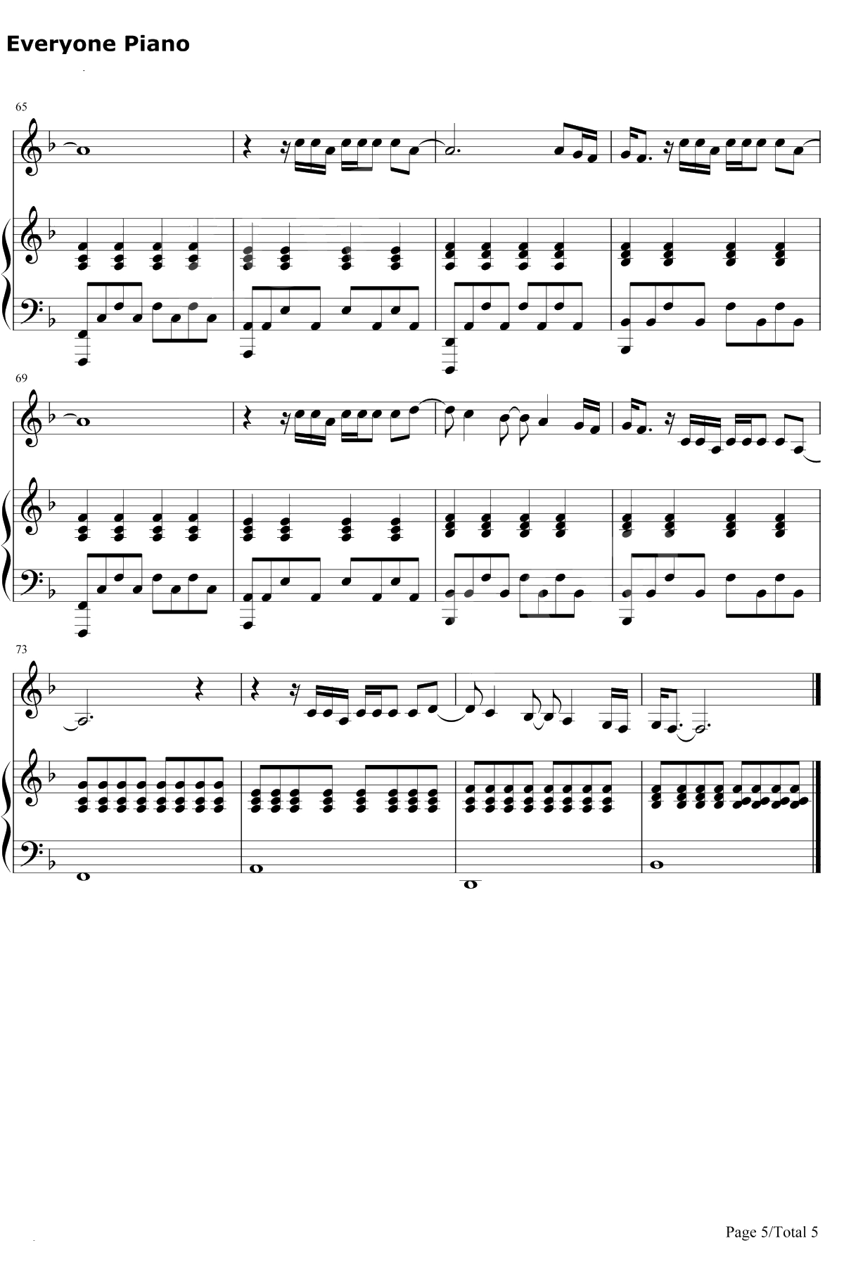 倒数钢琴谱-邓紫棋5