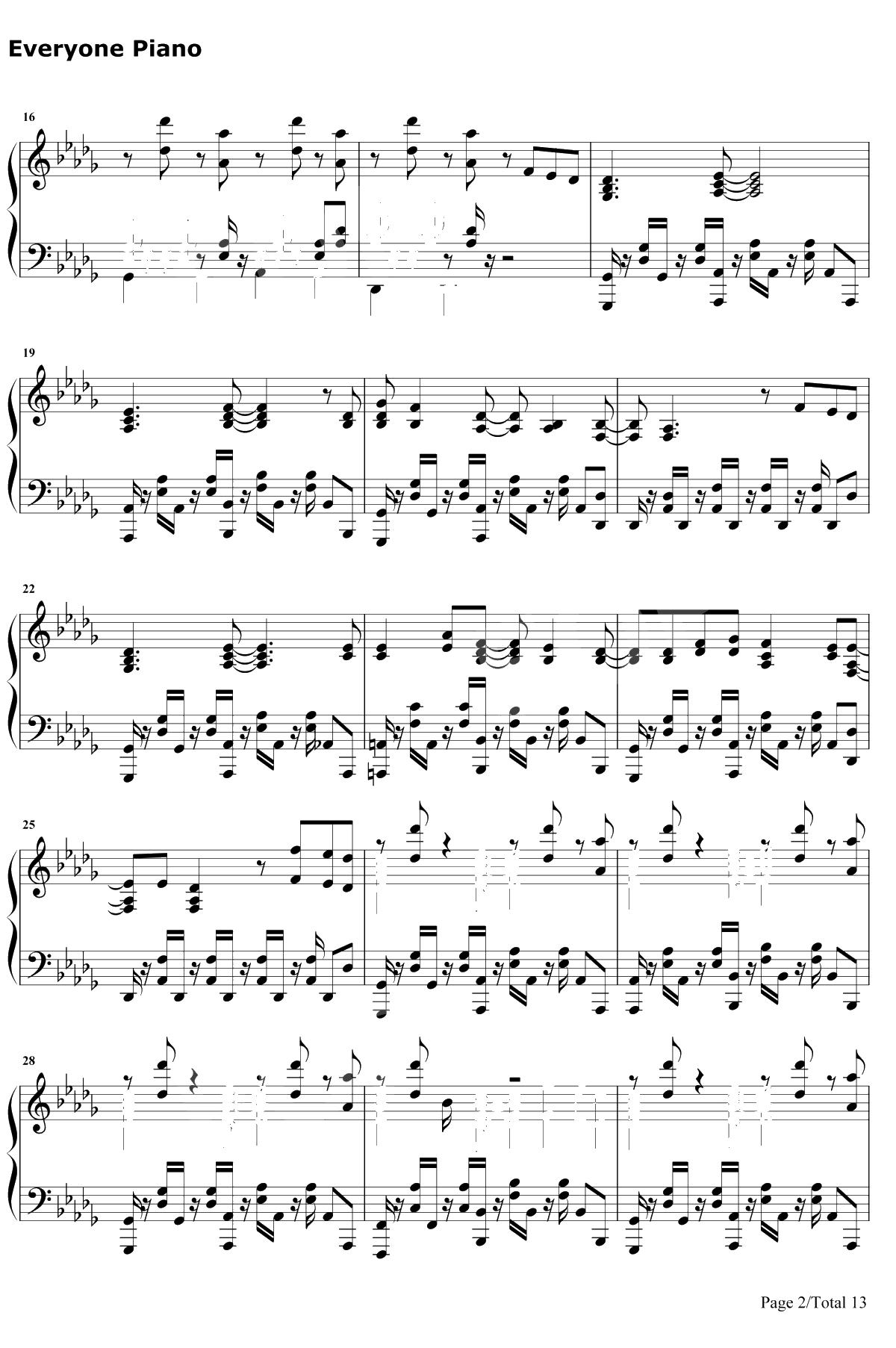 Grand Blue钢琴谱-湘南乃风2