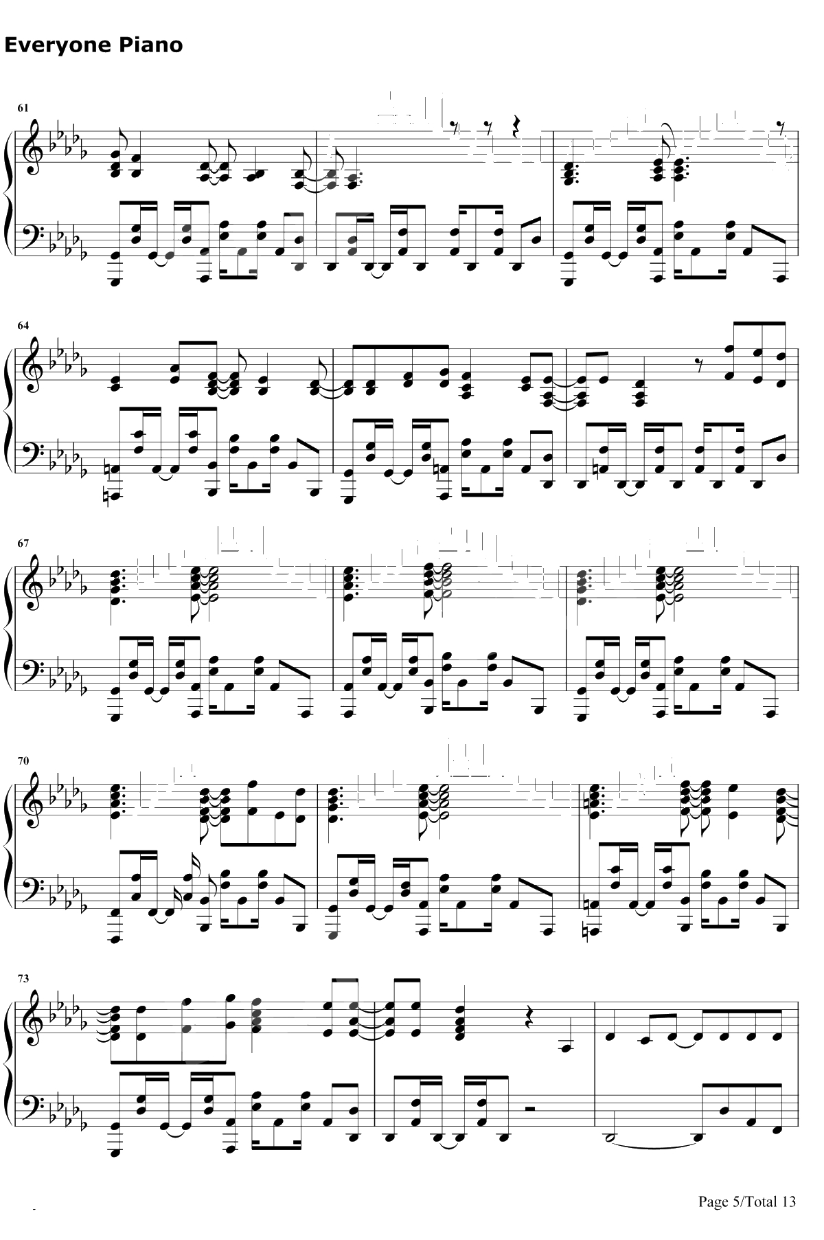 Grand Blue钢琴谱-湘南乃风5