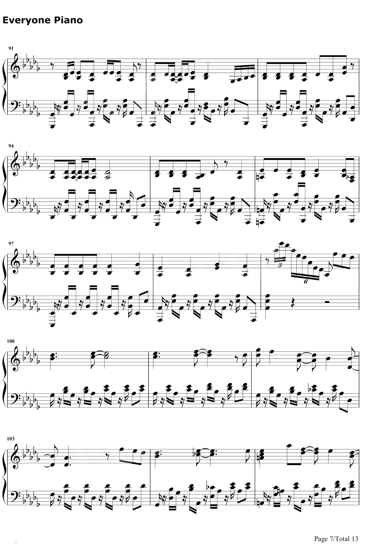 Grand Blue钢琴谱-湘南乃风7