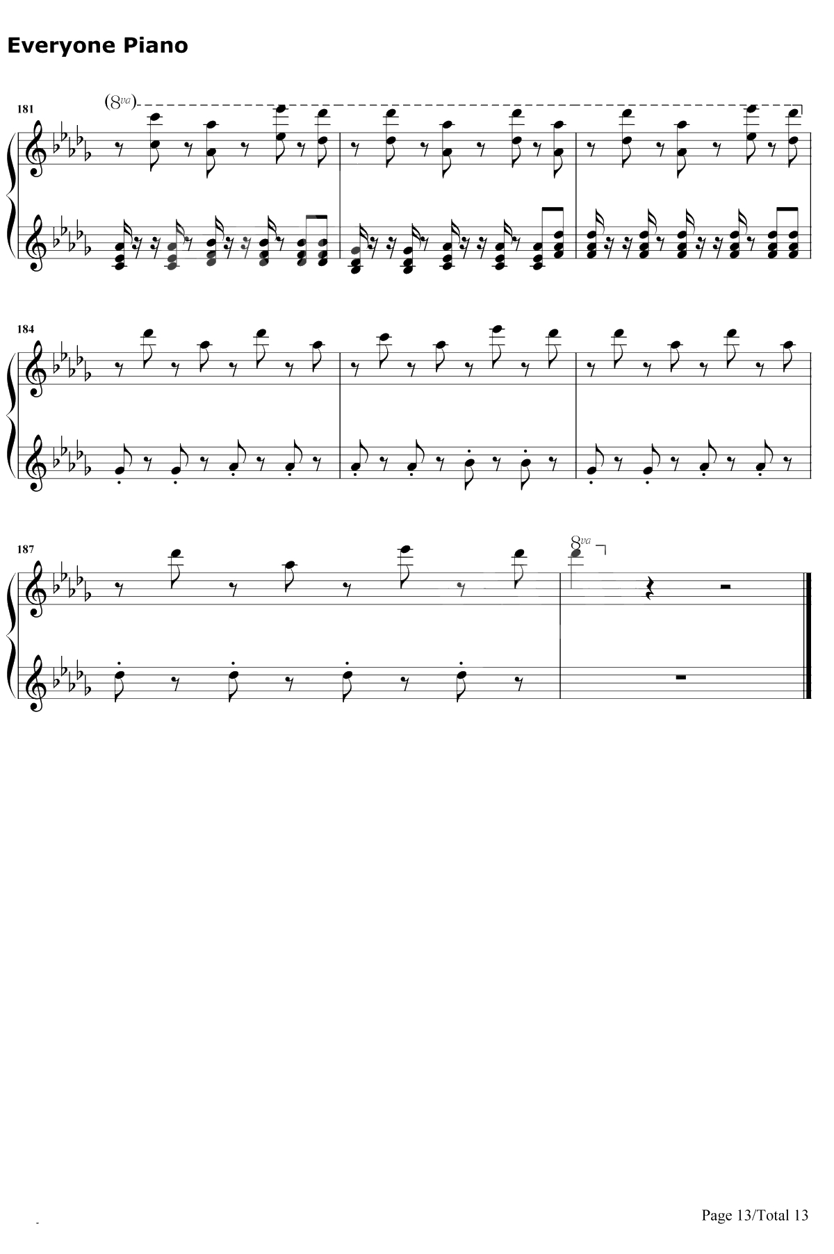 Grand Blue钢琴谱-湘南乃风13