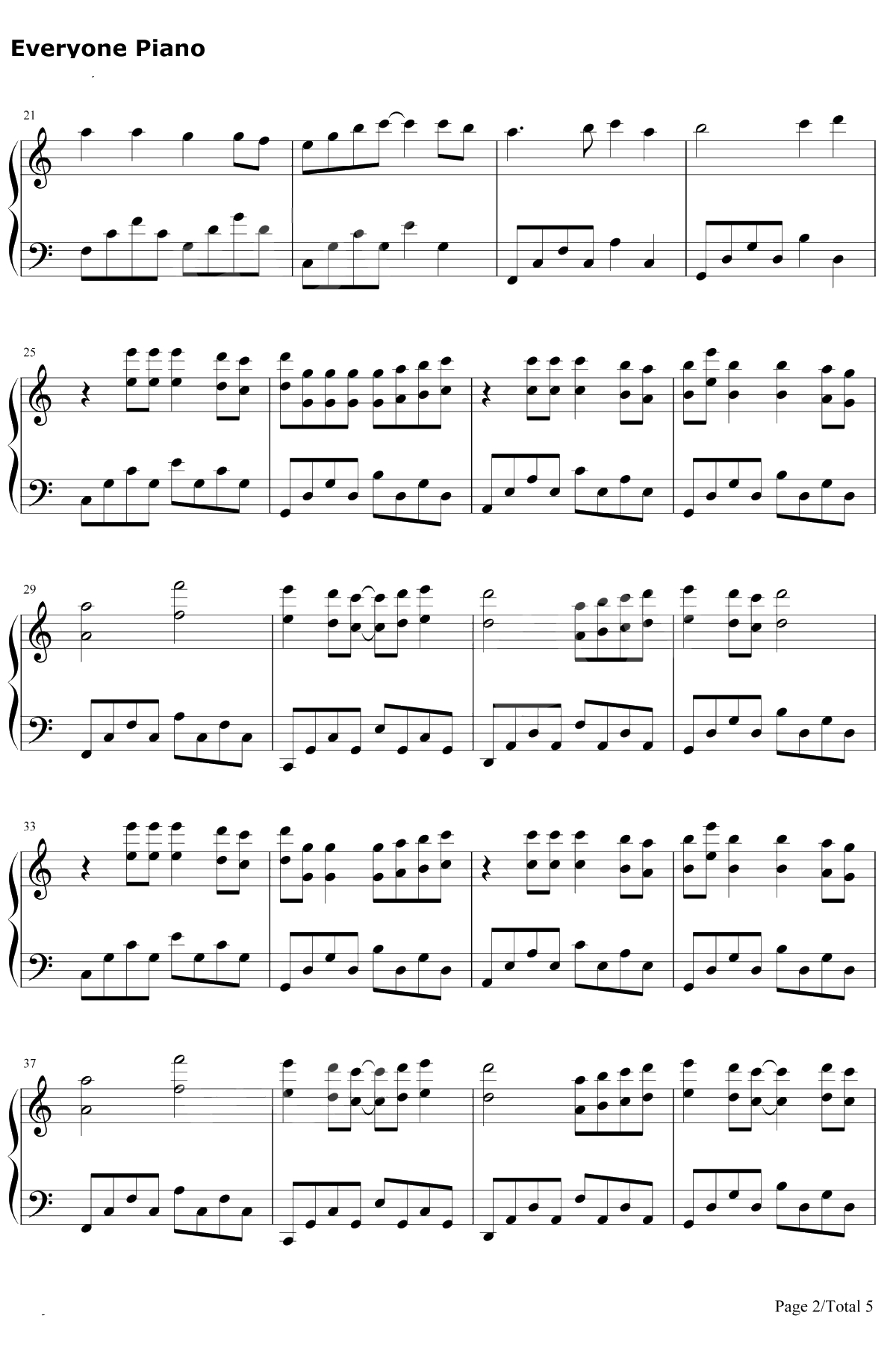 一双手钢琴谱-林奕匡2