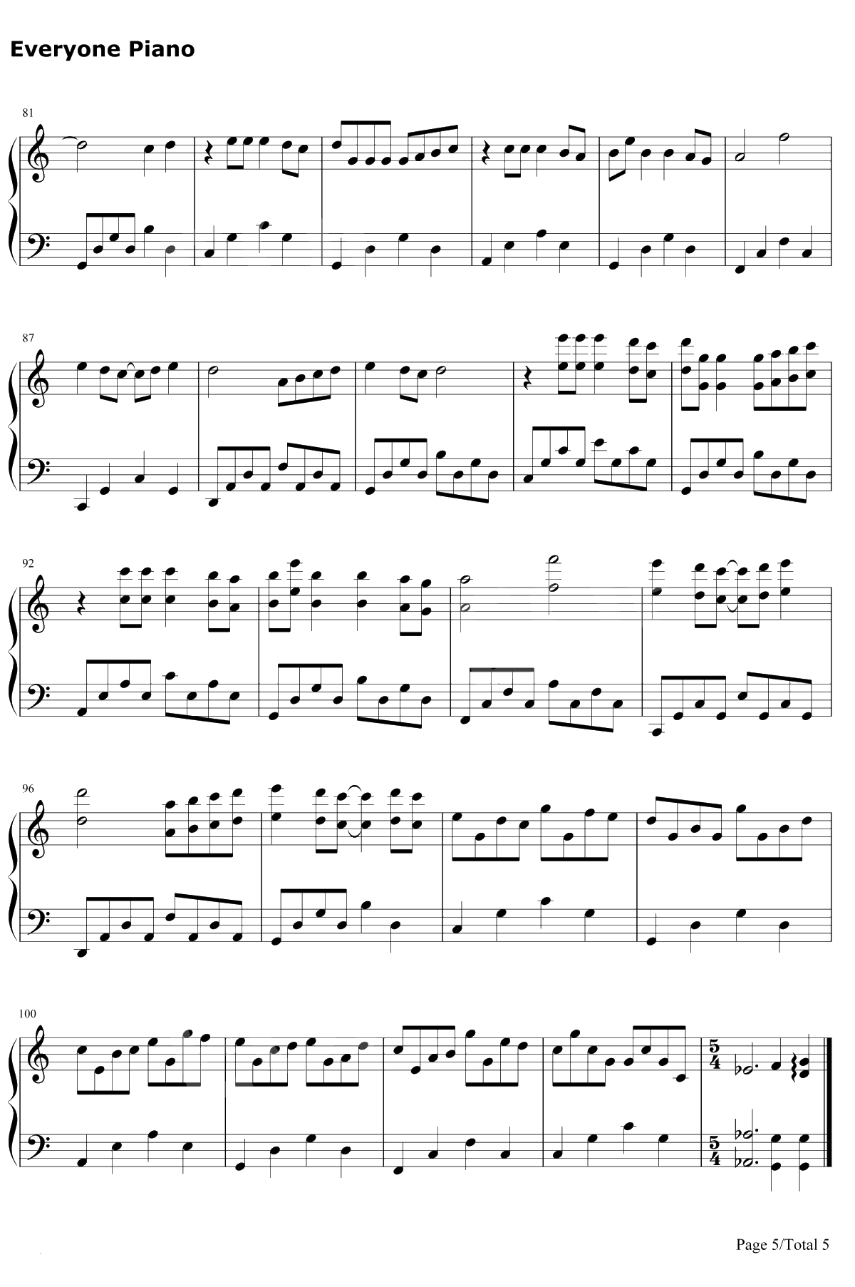 一双手钢琴谱-林奕匡5