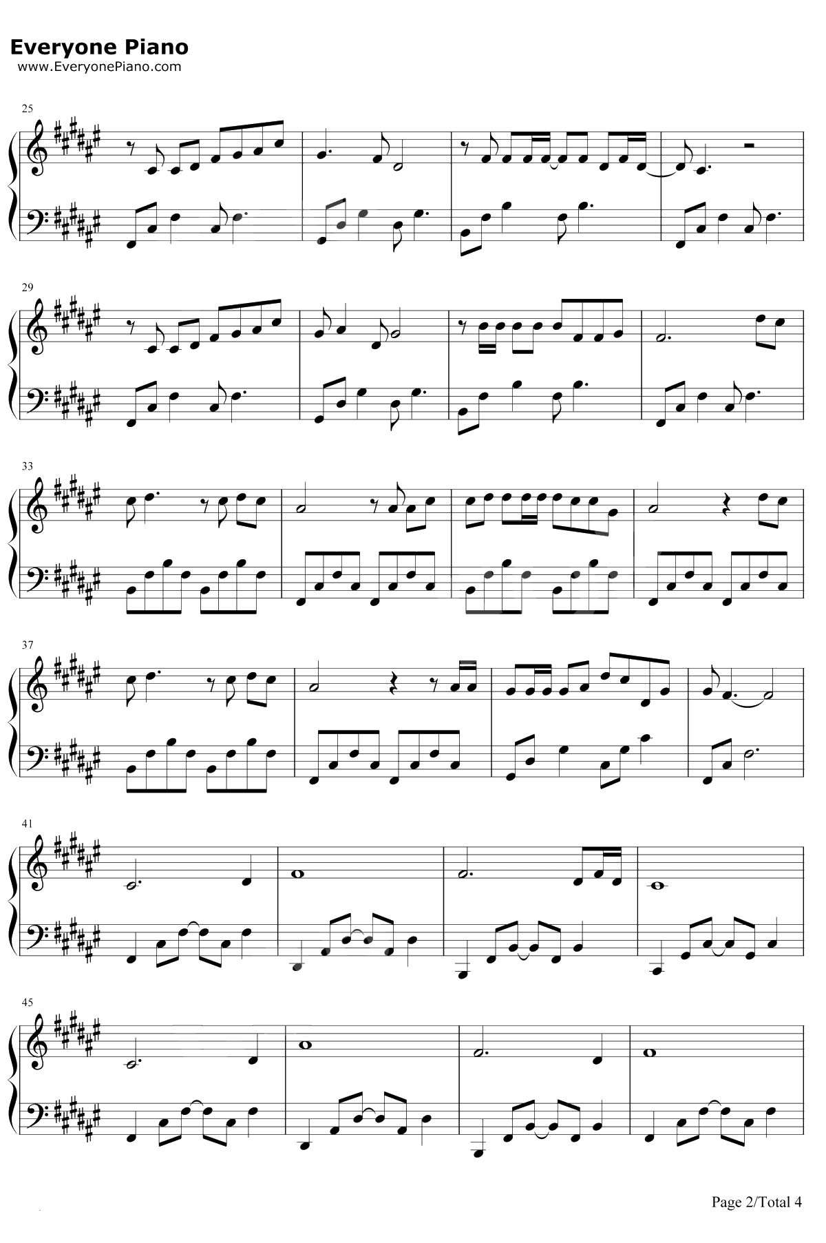 彩虹下面钢琴谱-赵雷-西虹市首富推广曲2