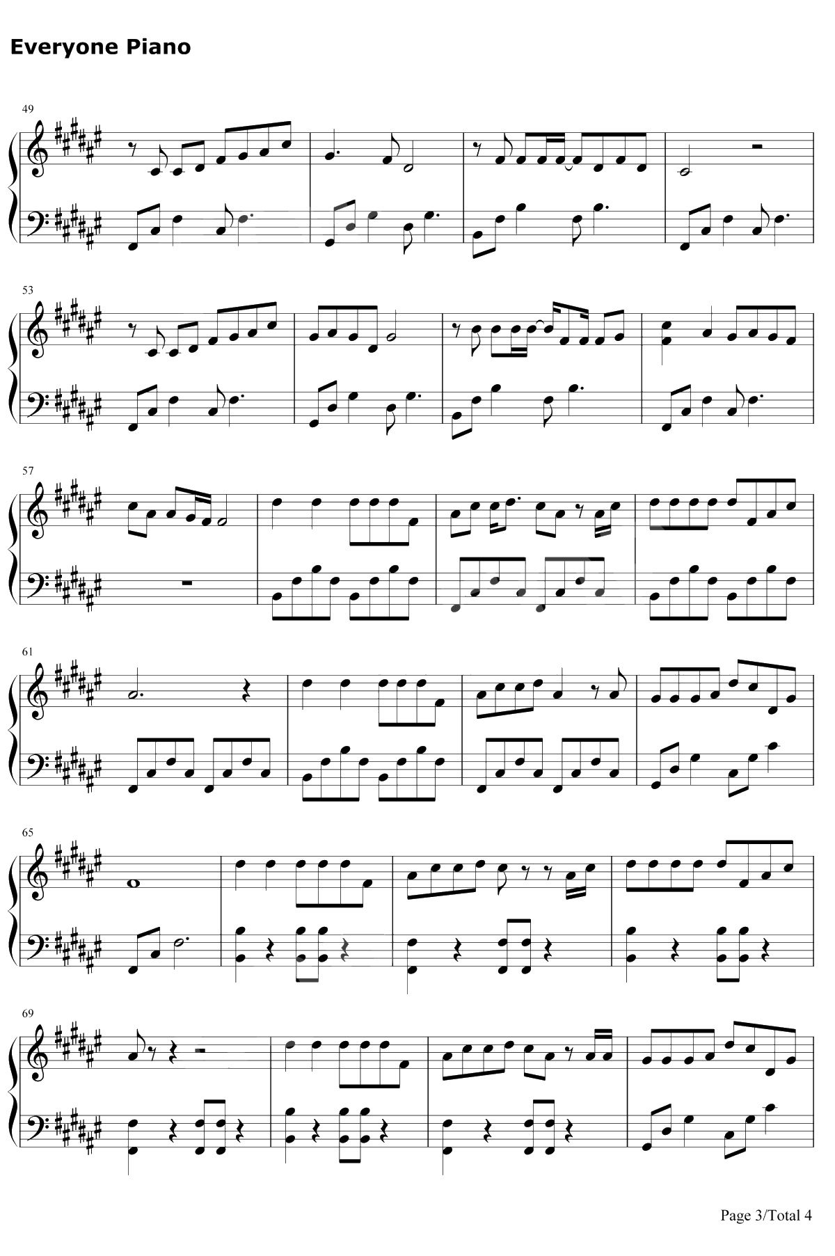 彩虹下面钢琴谱-赵雷-西虹市首富推广曲3