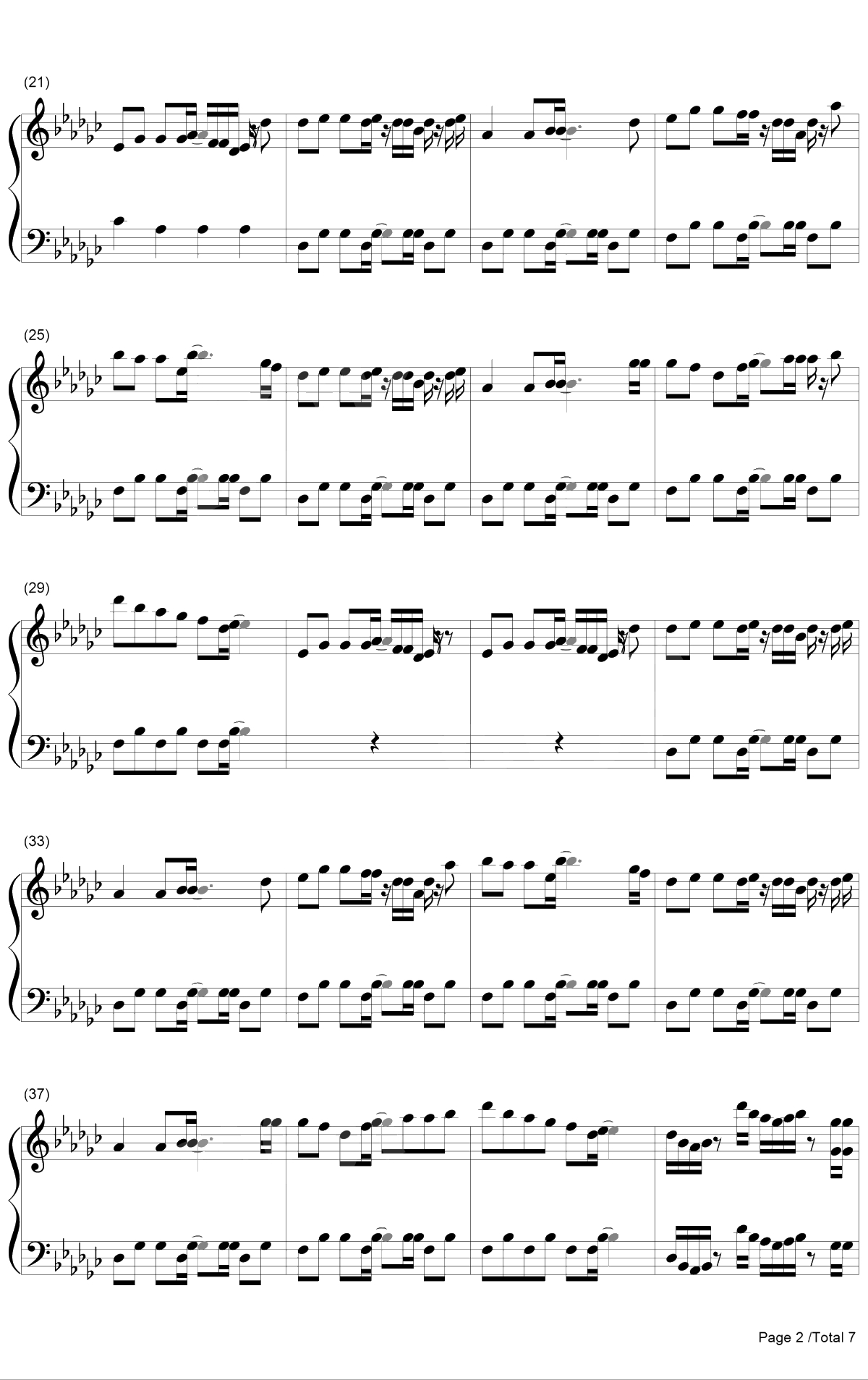 風の唄钢琴谱-めらみぽっぷ2