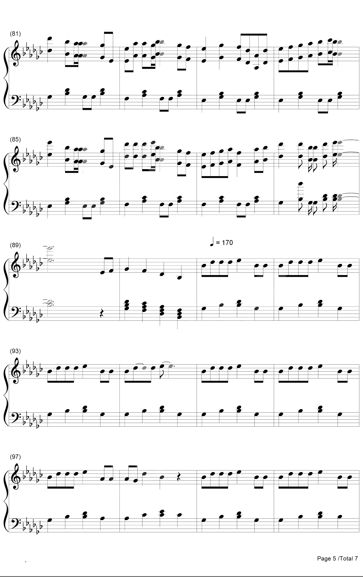 風の唄钢琴谱-めらみぽっぷ5