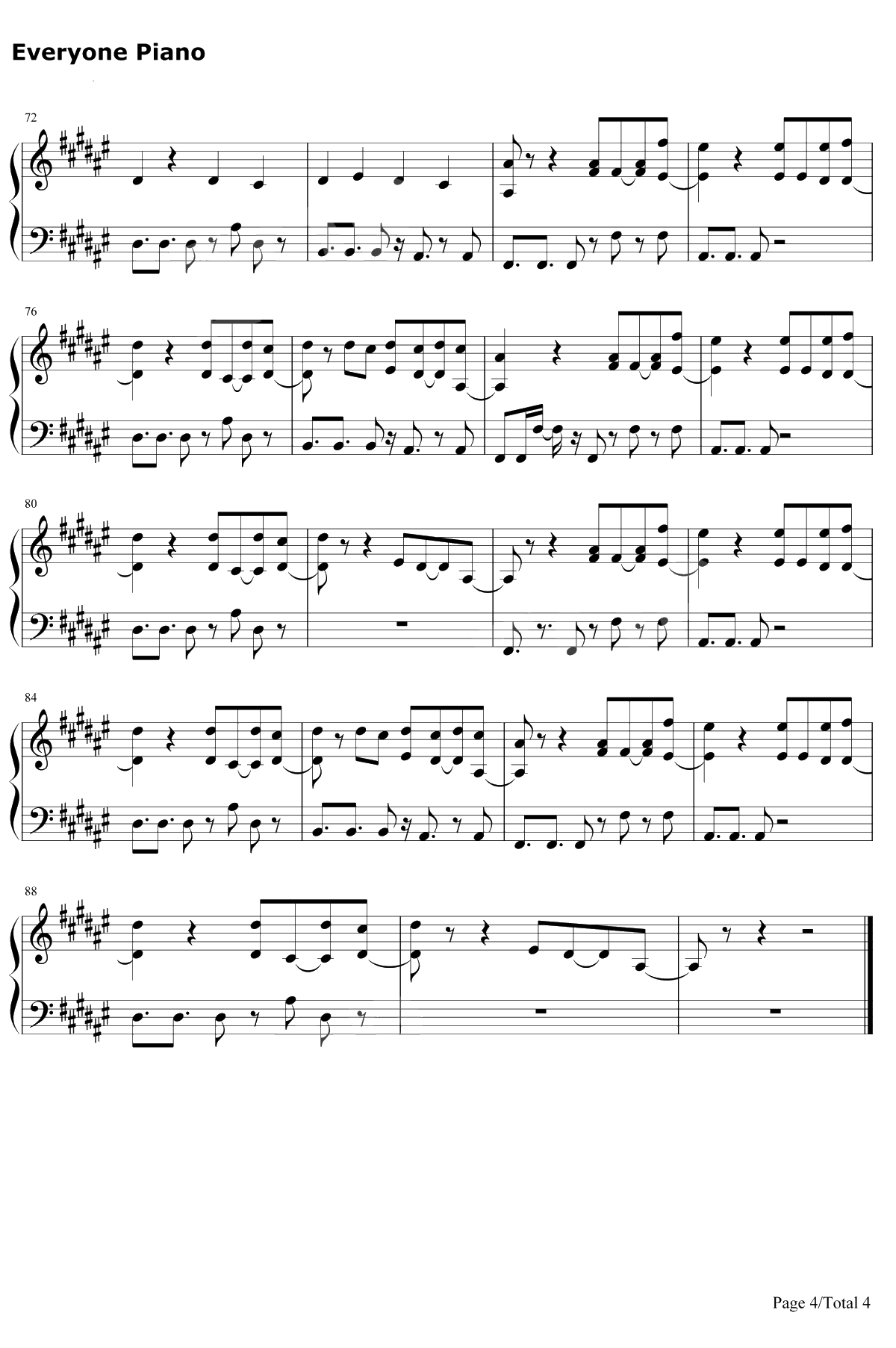 In My Mind钢琴谱-Dynoro / GigiD'Agostino4