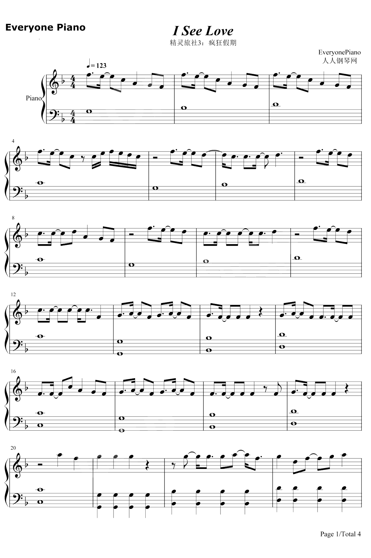 I See Love钢琴谱-Jonas Blue / Joe Jonas1