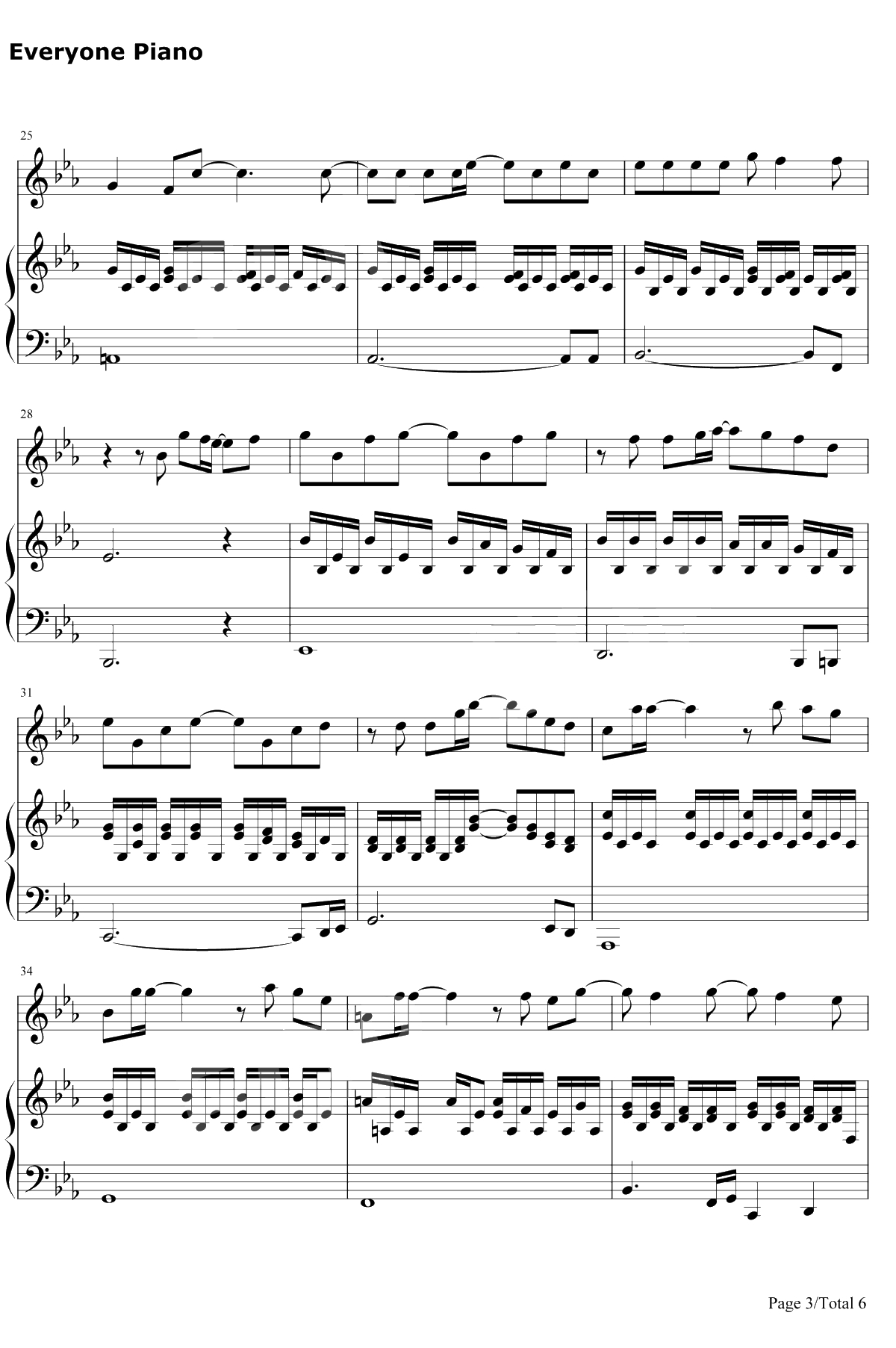 小幸运钢琴谱-金岐玟3