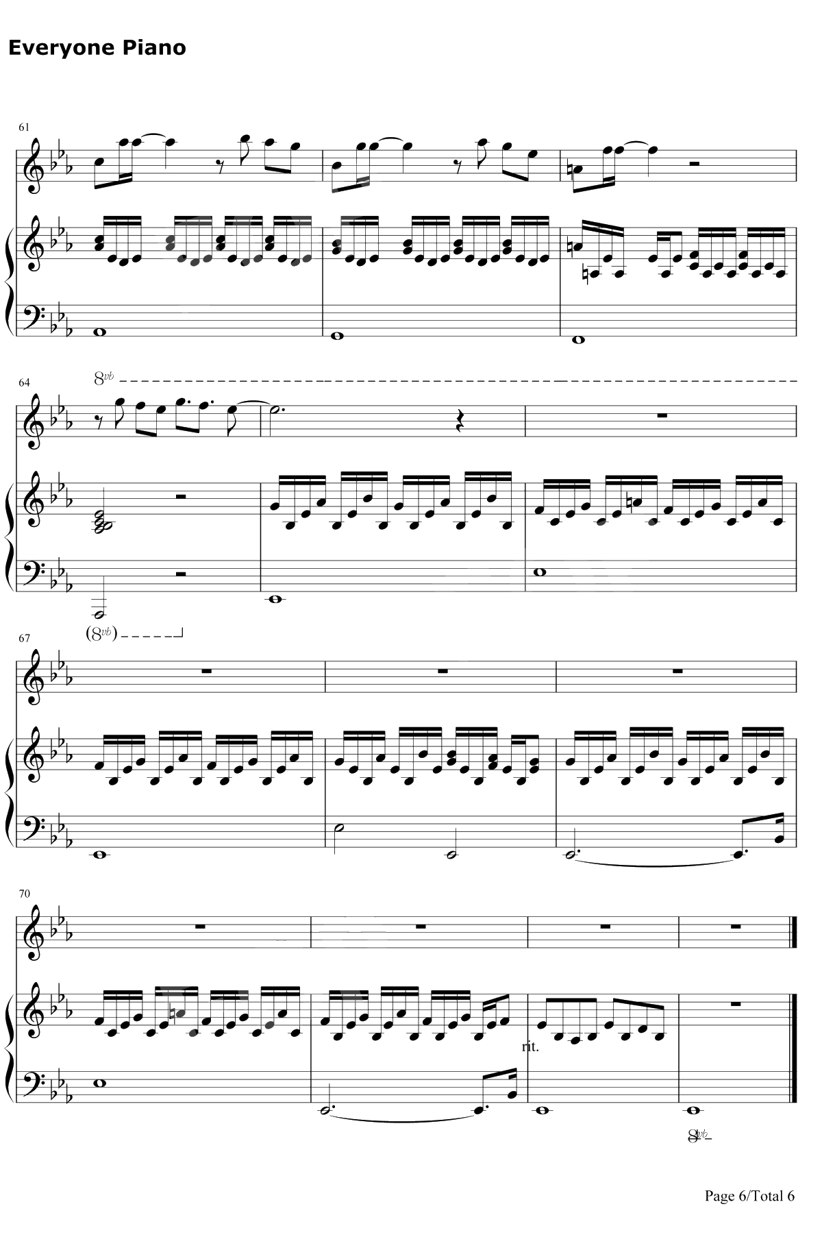 小幸运钢琴谱-金岐玟6