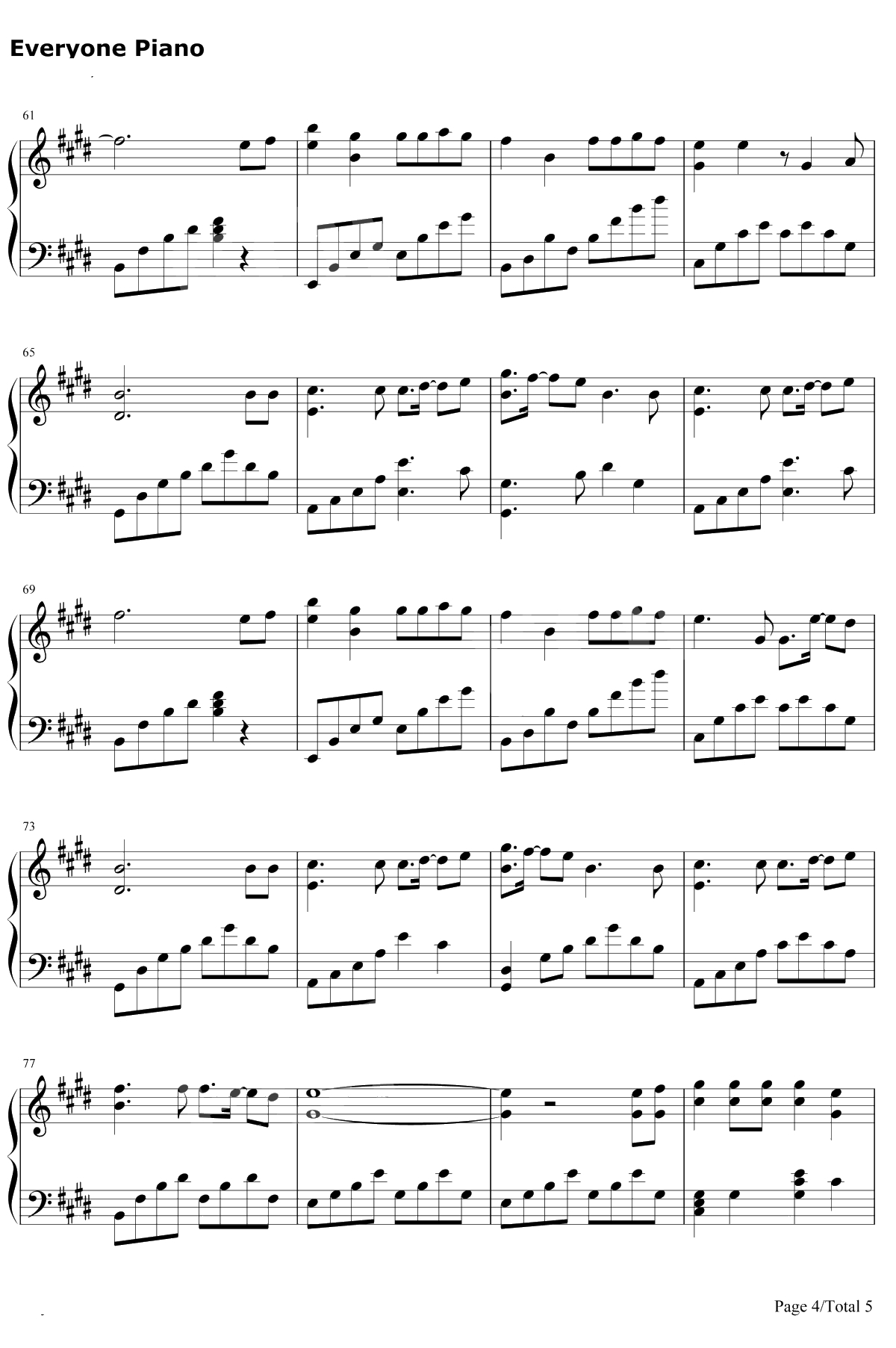 少女的祈祷钢琴谱-杨千嬅4