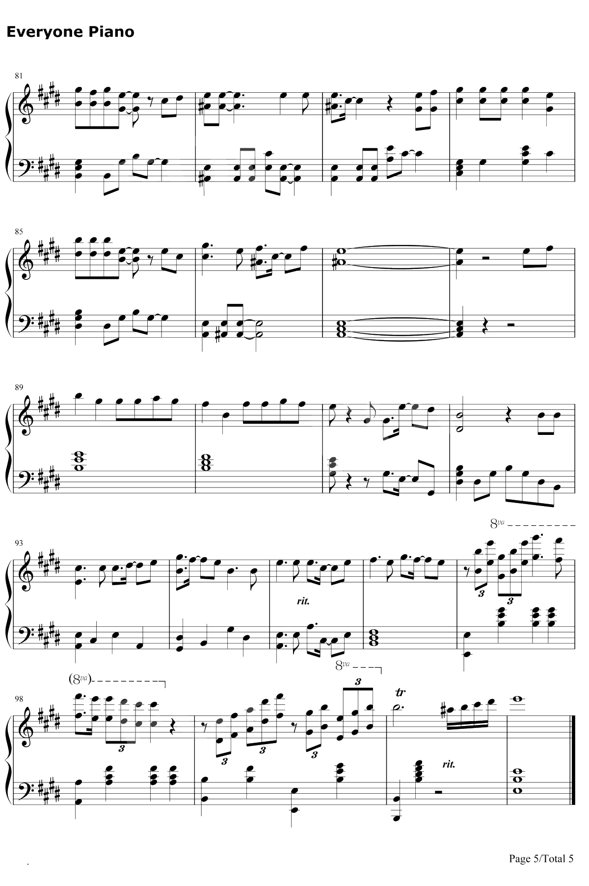 少女的祈祷钢琴谱-杨千嬅5