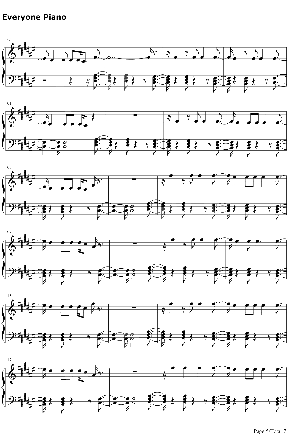 Reckless Love钢琴谱-Cory Asbury5