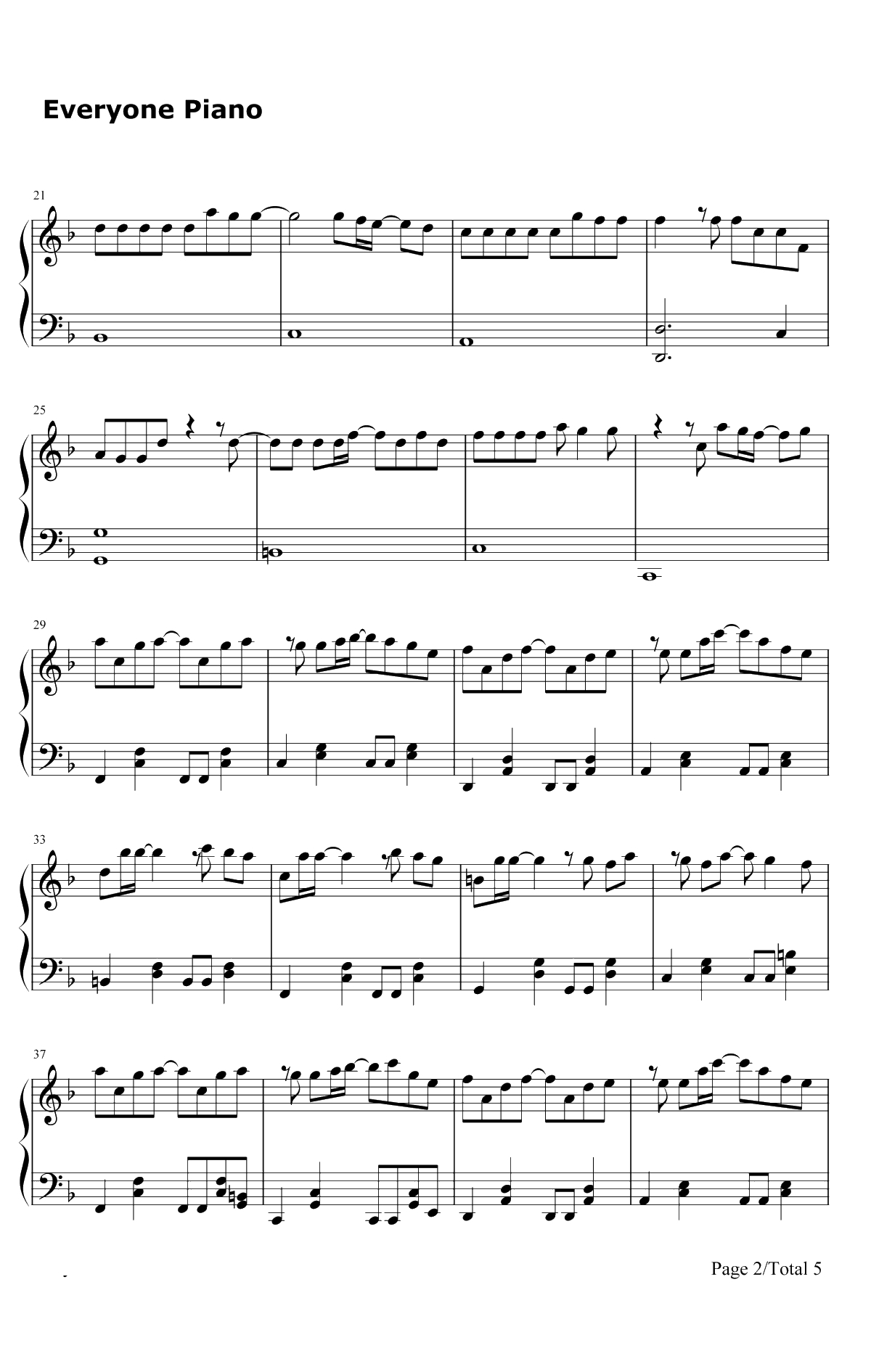 小幸运钢琴谱-Hebe/田馥甄2