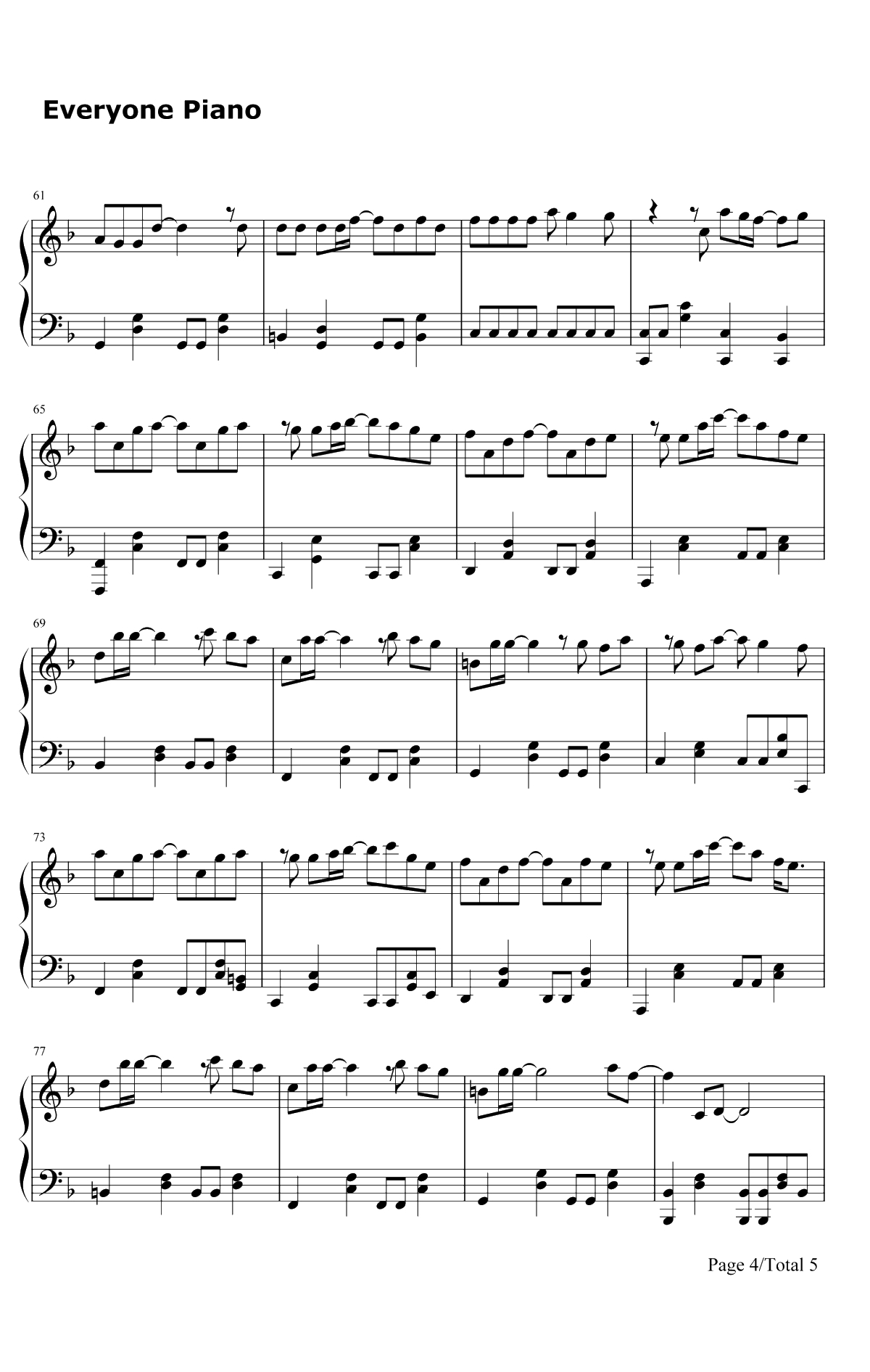 小幸运钢琴谱-Hebe/田馥甄4