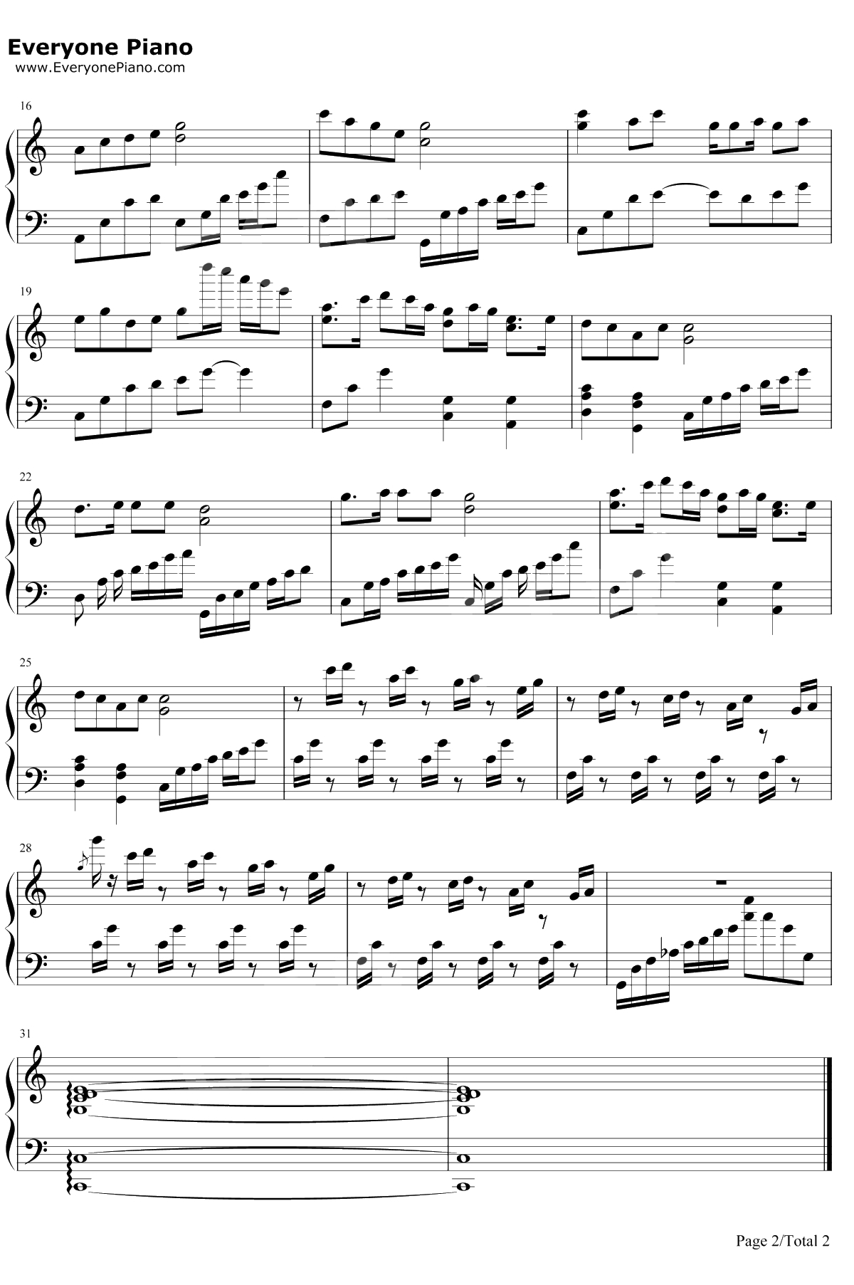 前世今生钢琴谱-左宏元2