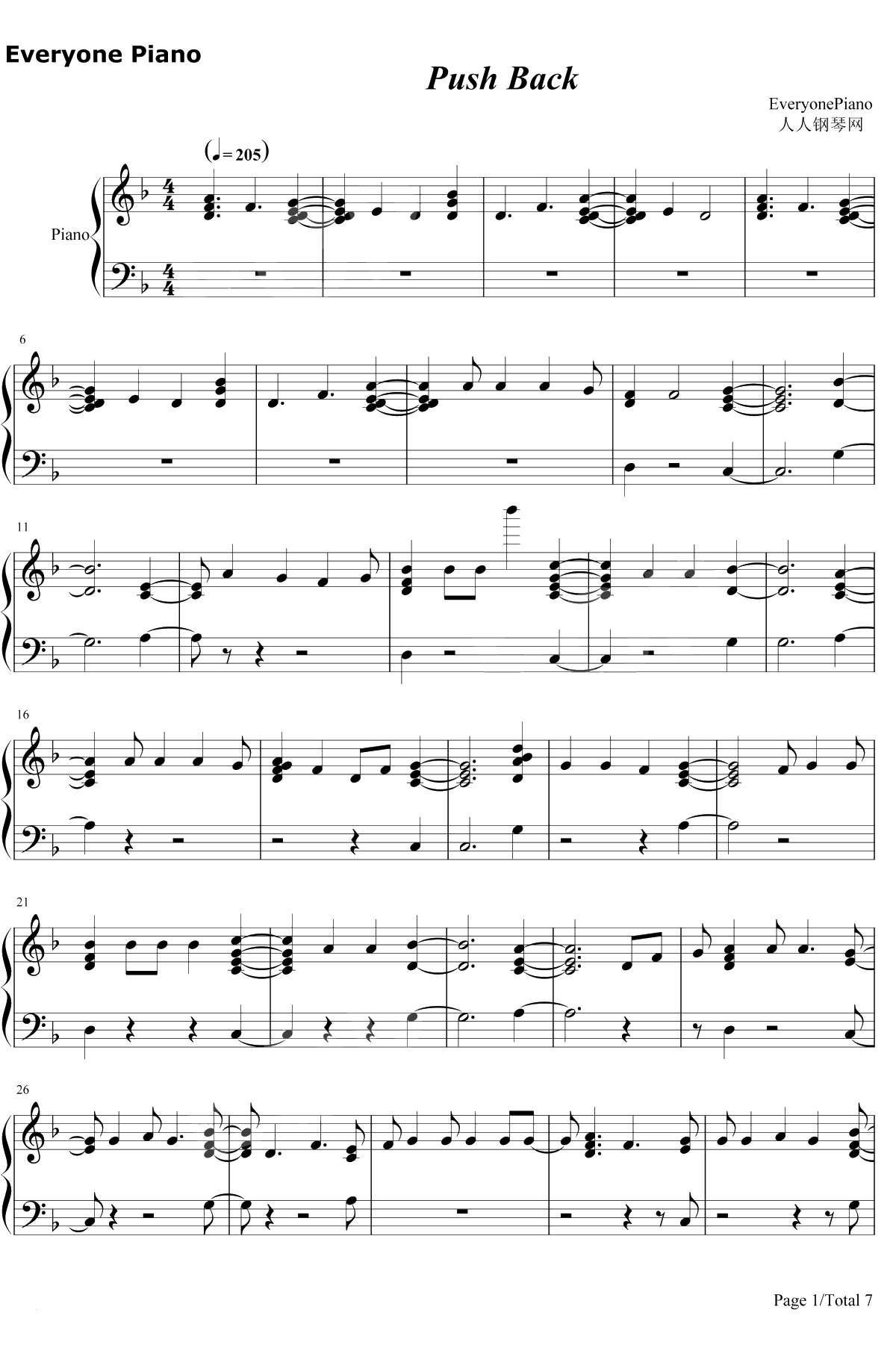 Push Back钢琴谱-Ne-Yo / Bebe Rexha / Stefflon Don1