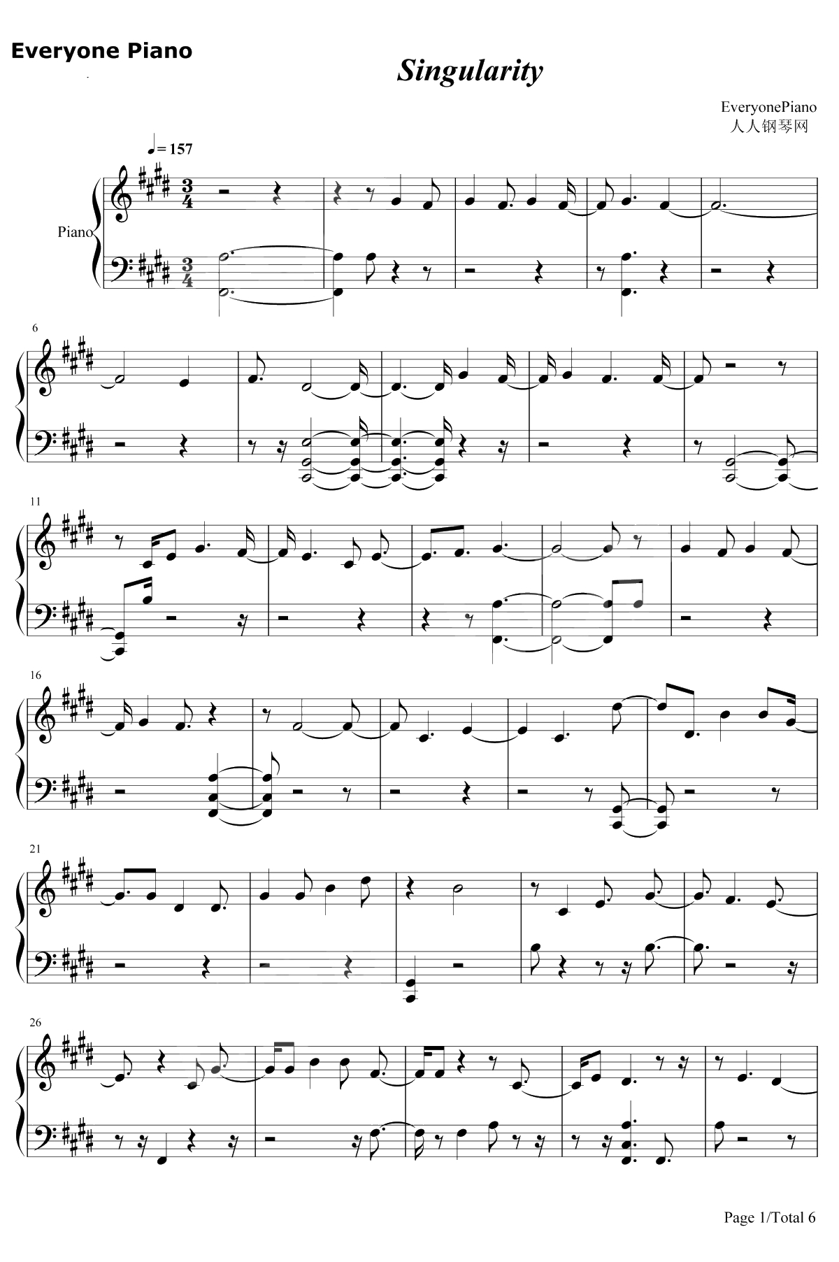 Intro Singularity钢琴谱-防弹少年团1
