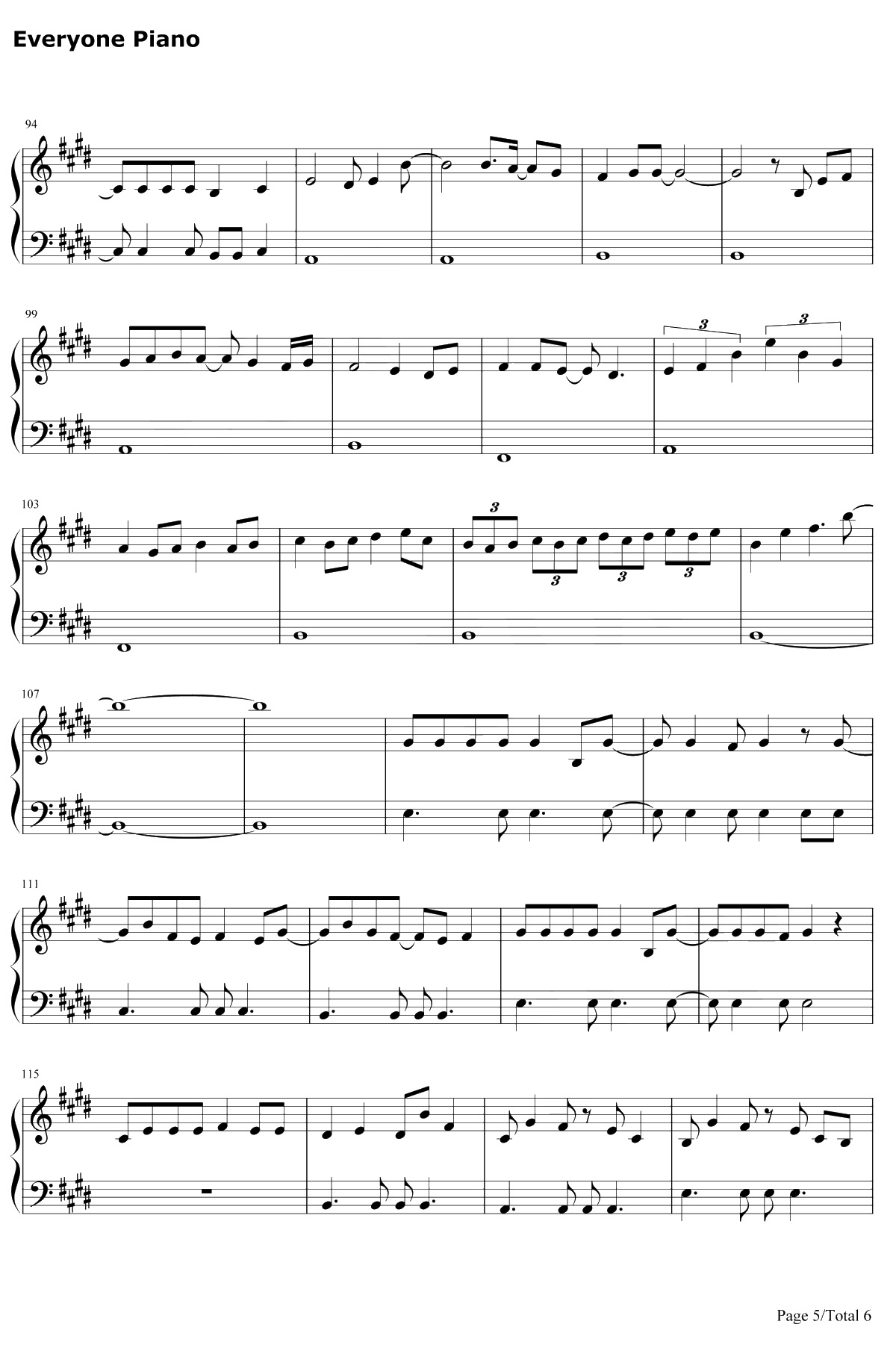 ガラスを割れ钢琴谱-欅坂46-打破玻璃5