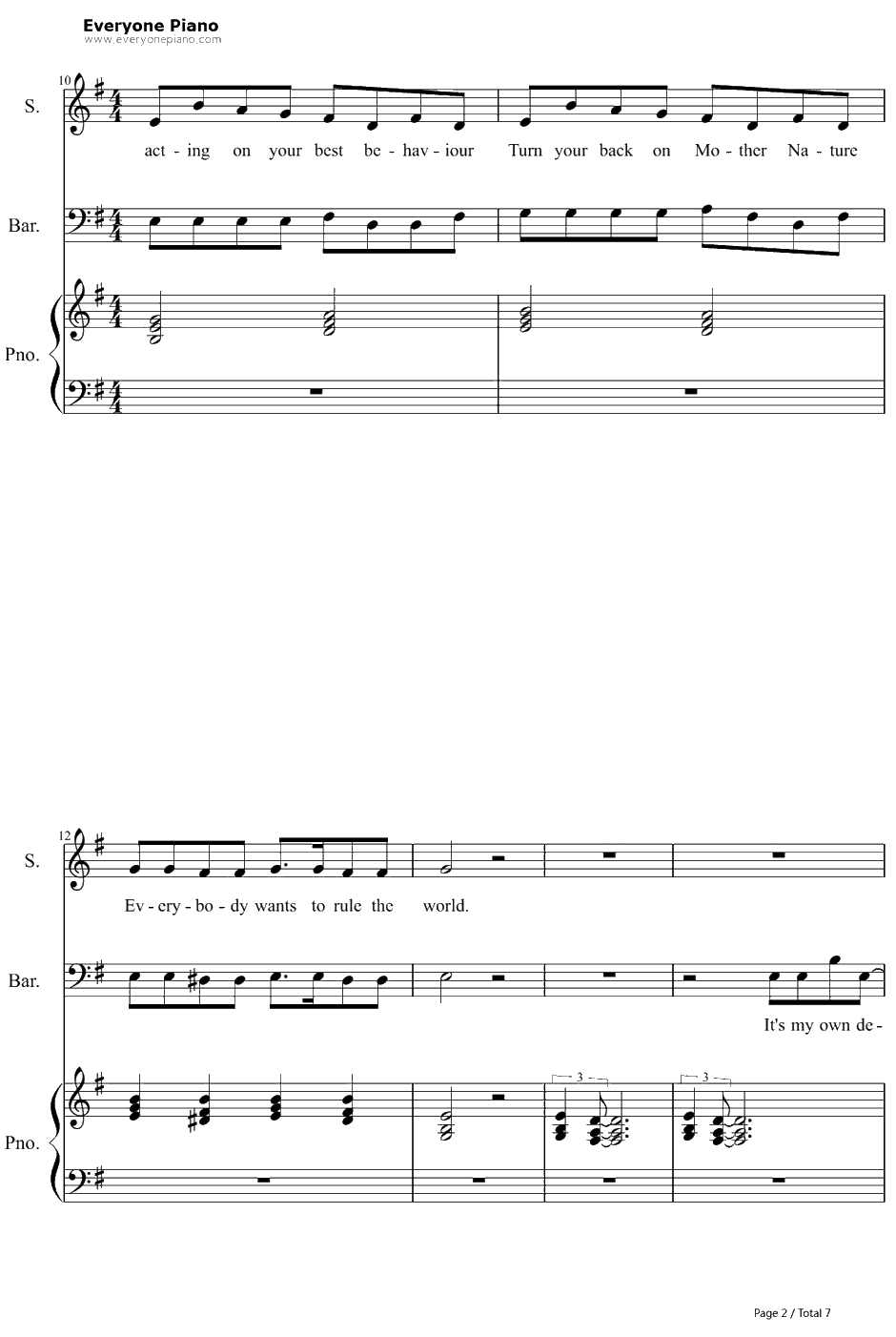 Every body Wants to Rulethe World钢琴谱-TearsforFears2