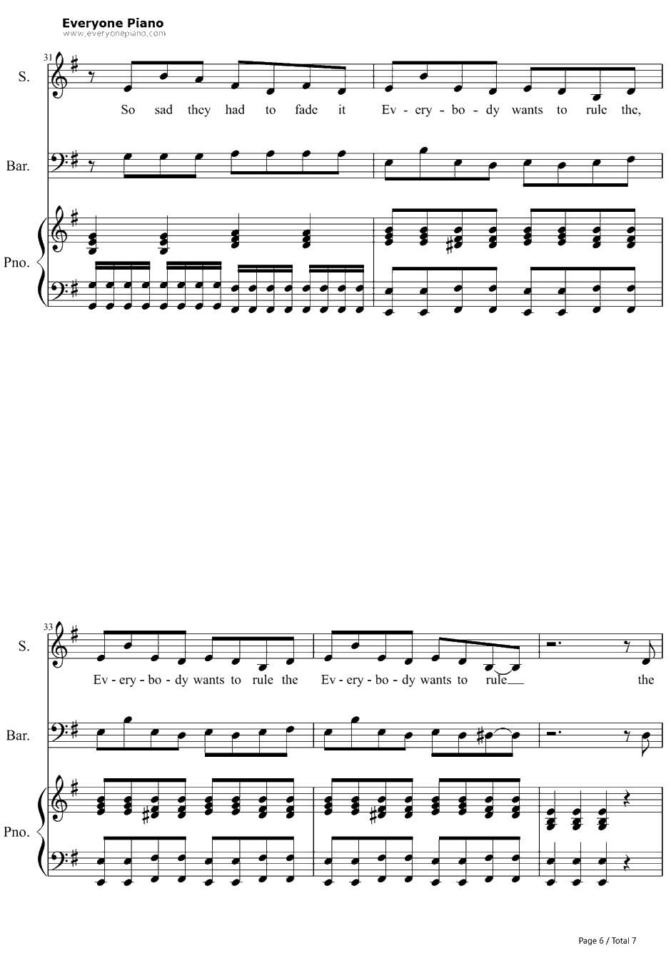 Every body Wants to Rulethe World钢琴谱-TearsforFears6