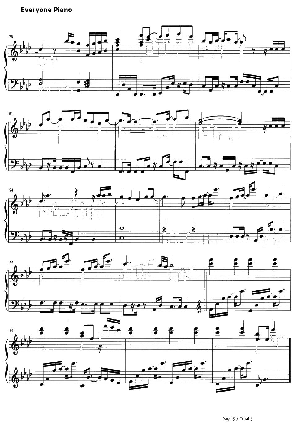 この夜を止めてよ钢琴谱-JUJU-和恶魔契约的女人主题曲5