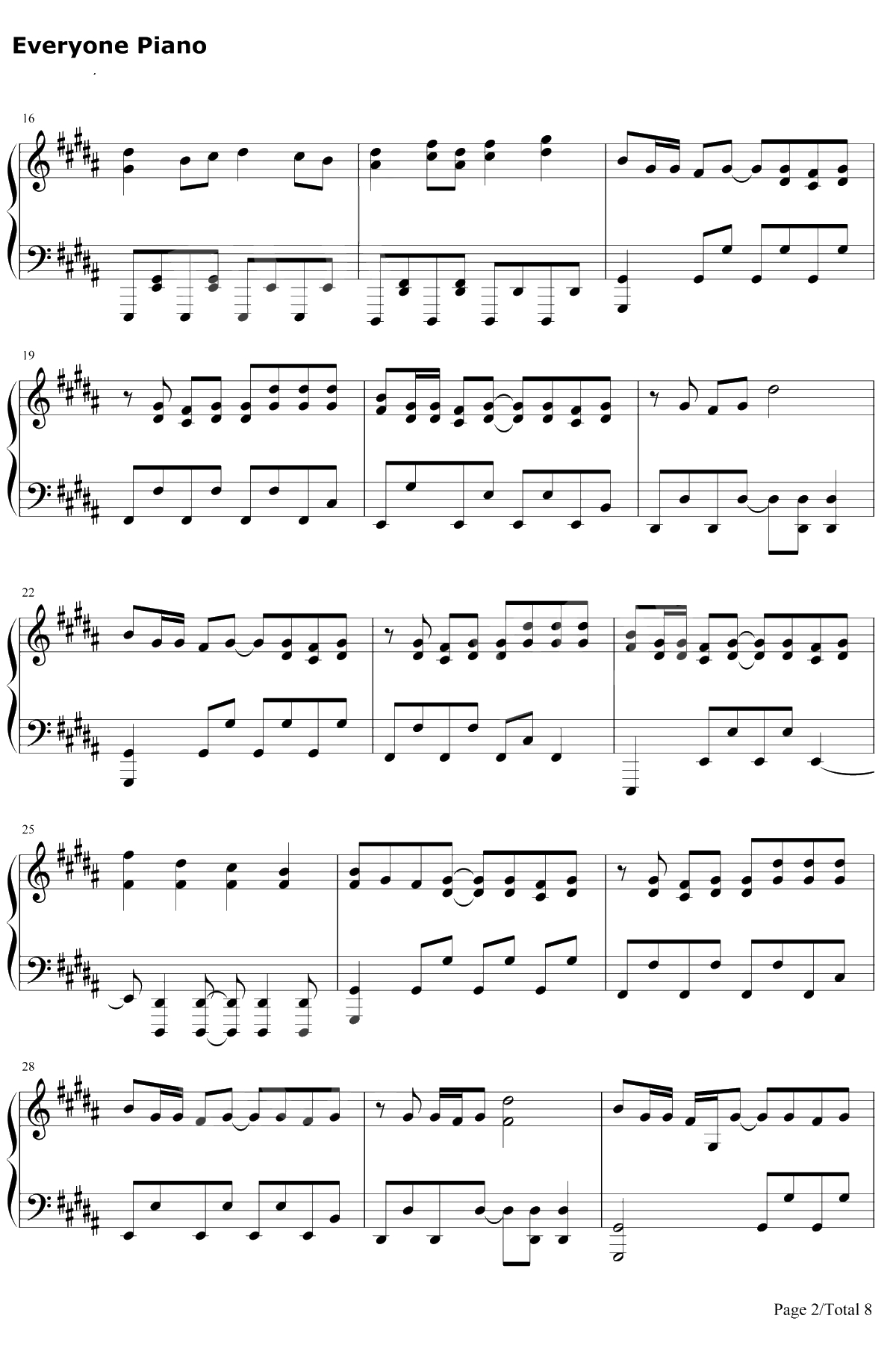 太阳系迪斯科钢琴谱-初音未来2