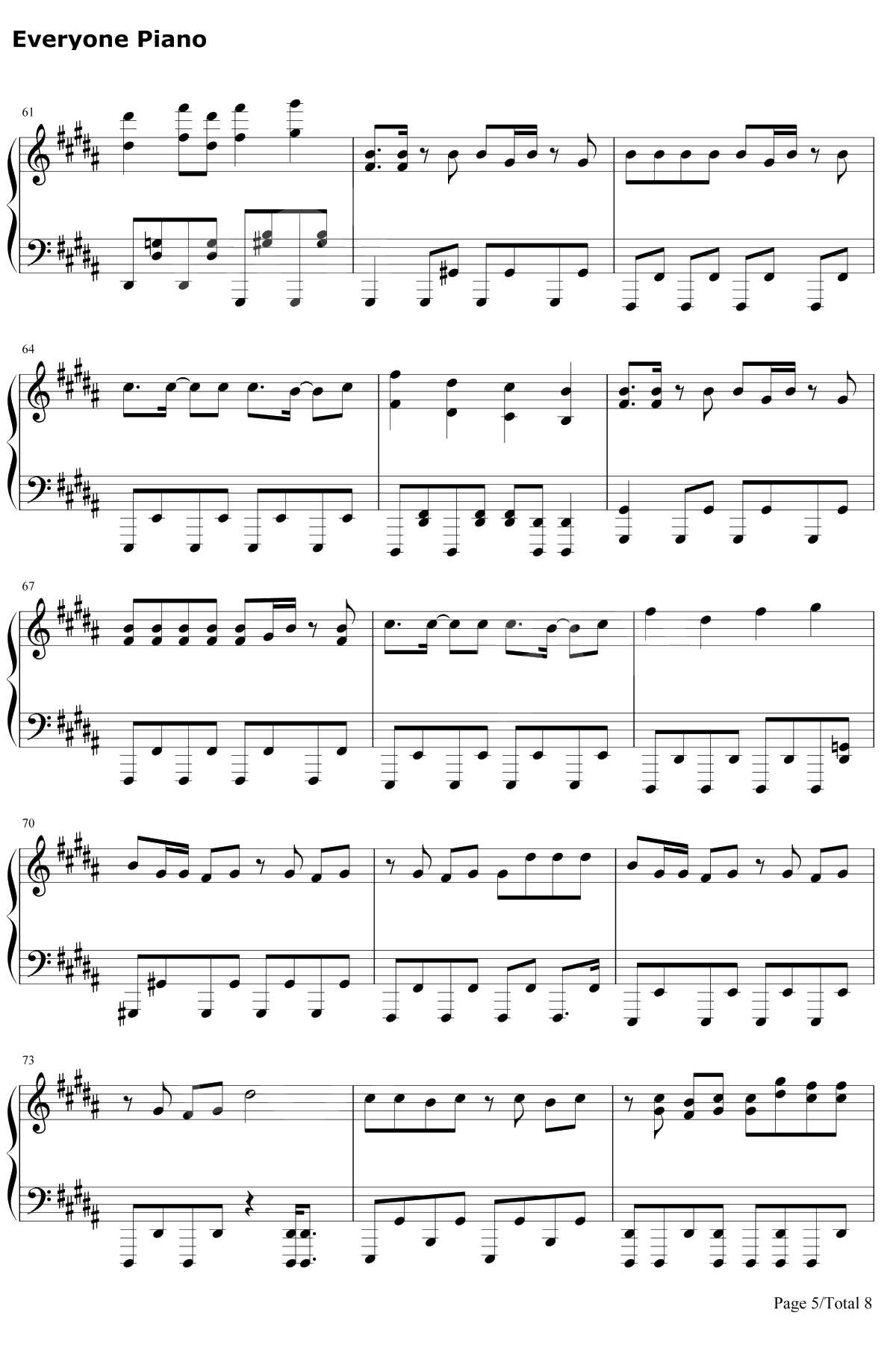 太阳系迪斯科钢琴谱-初音未来5