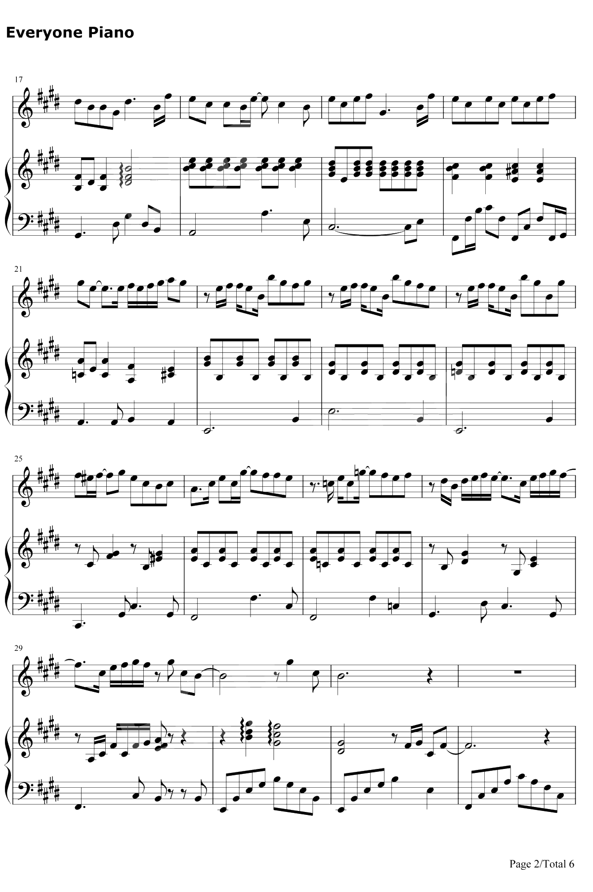 我怀念的钢琴谱-孙燕姿2