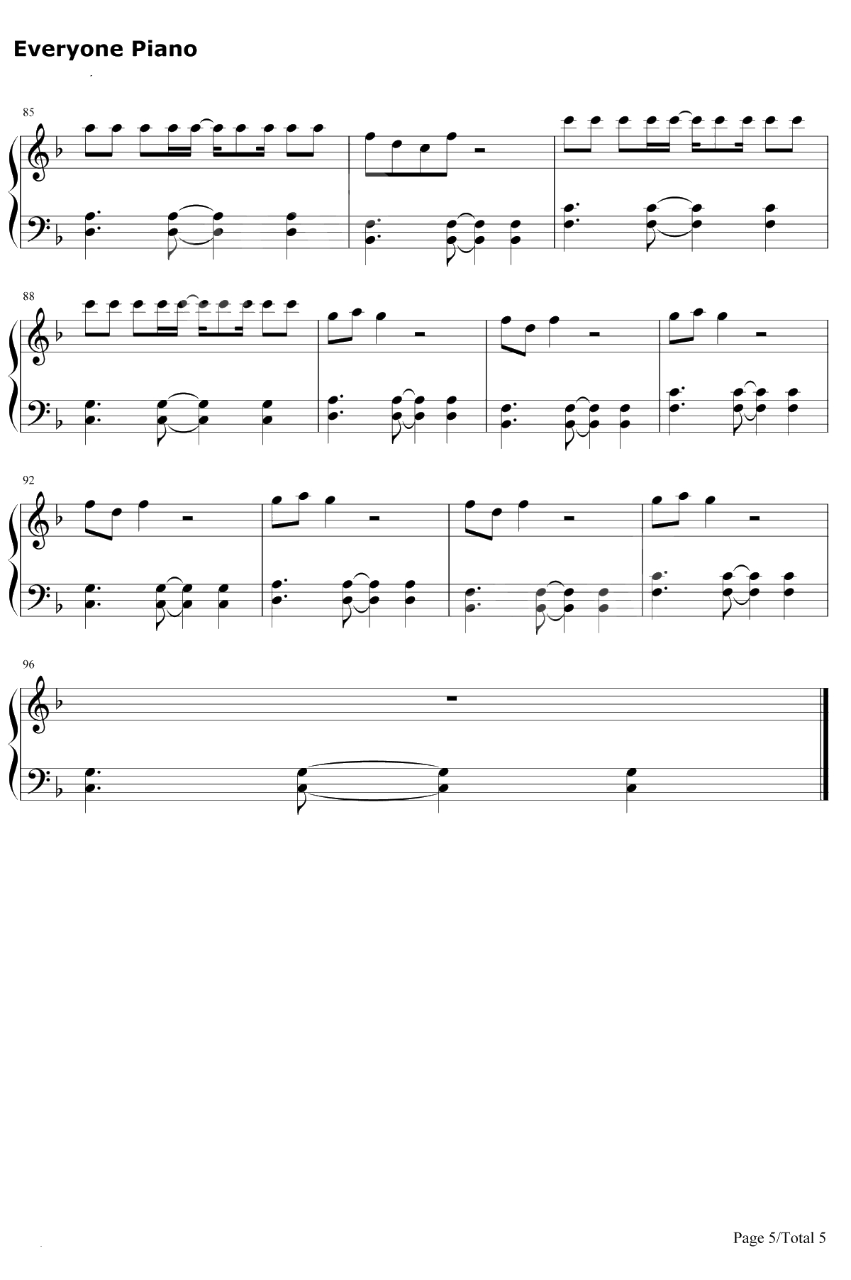 9277钢琴谱-深七5