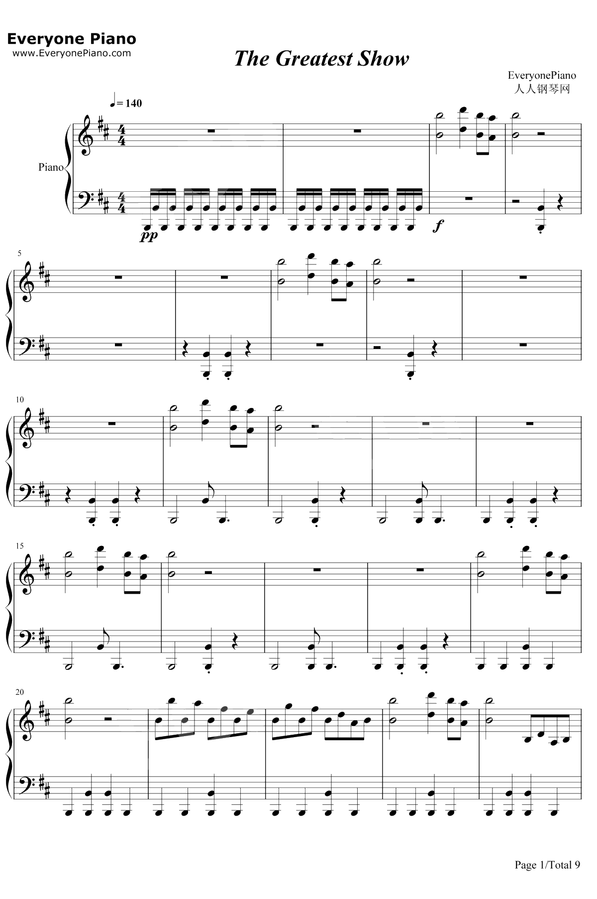 The Greatest Show钢琴谱-Pasek and Paul1