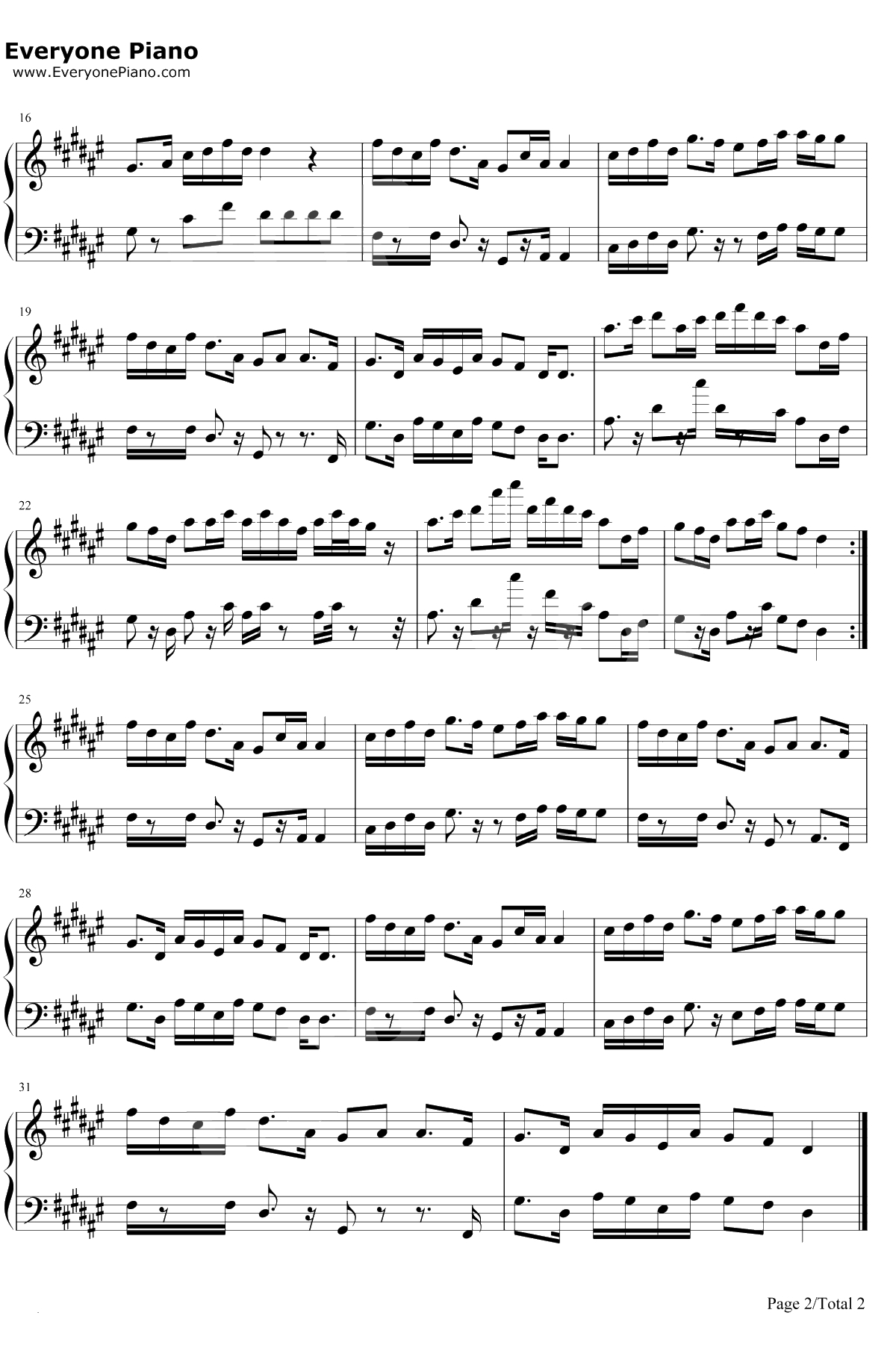 昆明湖 钢琴谱-后弦2