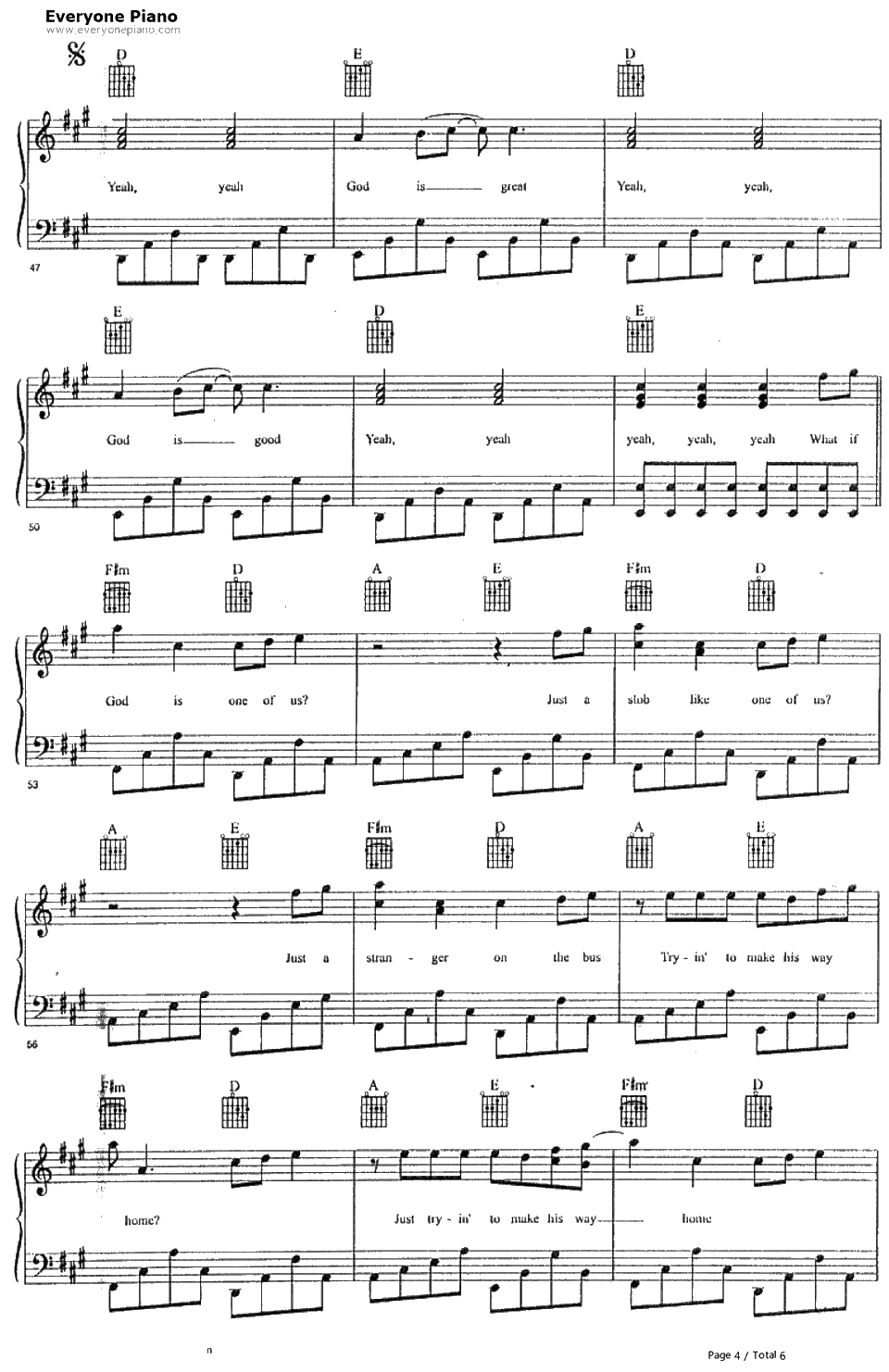 One of Us钢琴谱-JoanOsborne4