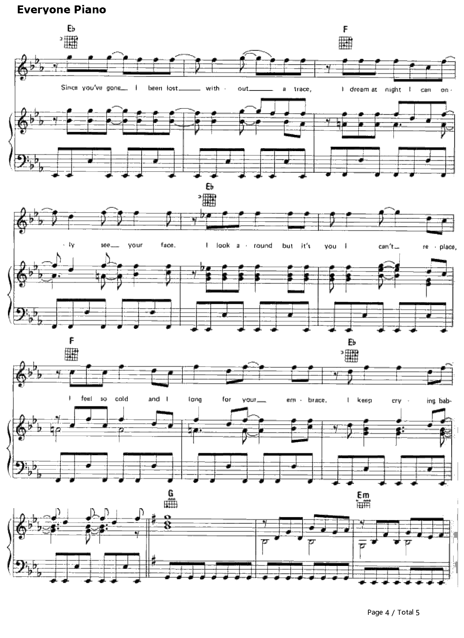 Every Breath You Take钢琴谱-Sting ThePolice(警察乐队)-Sting4