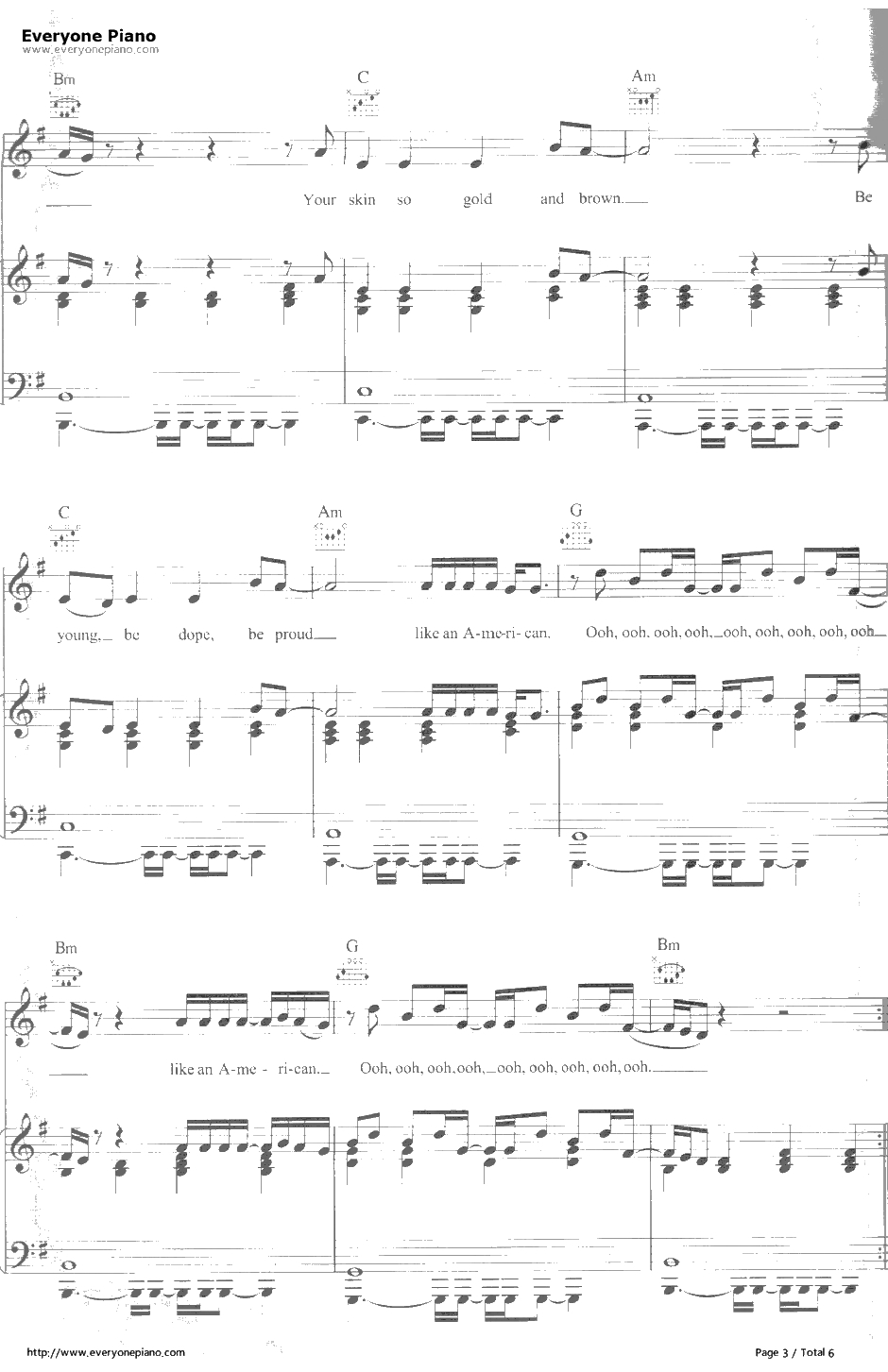 American钢琴谱-LanaDelRey3