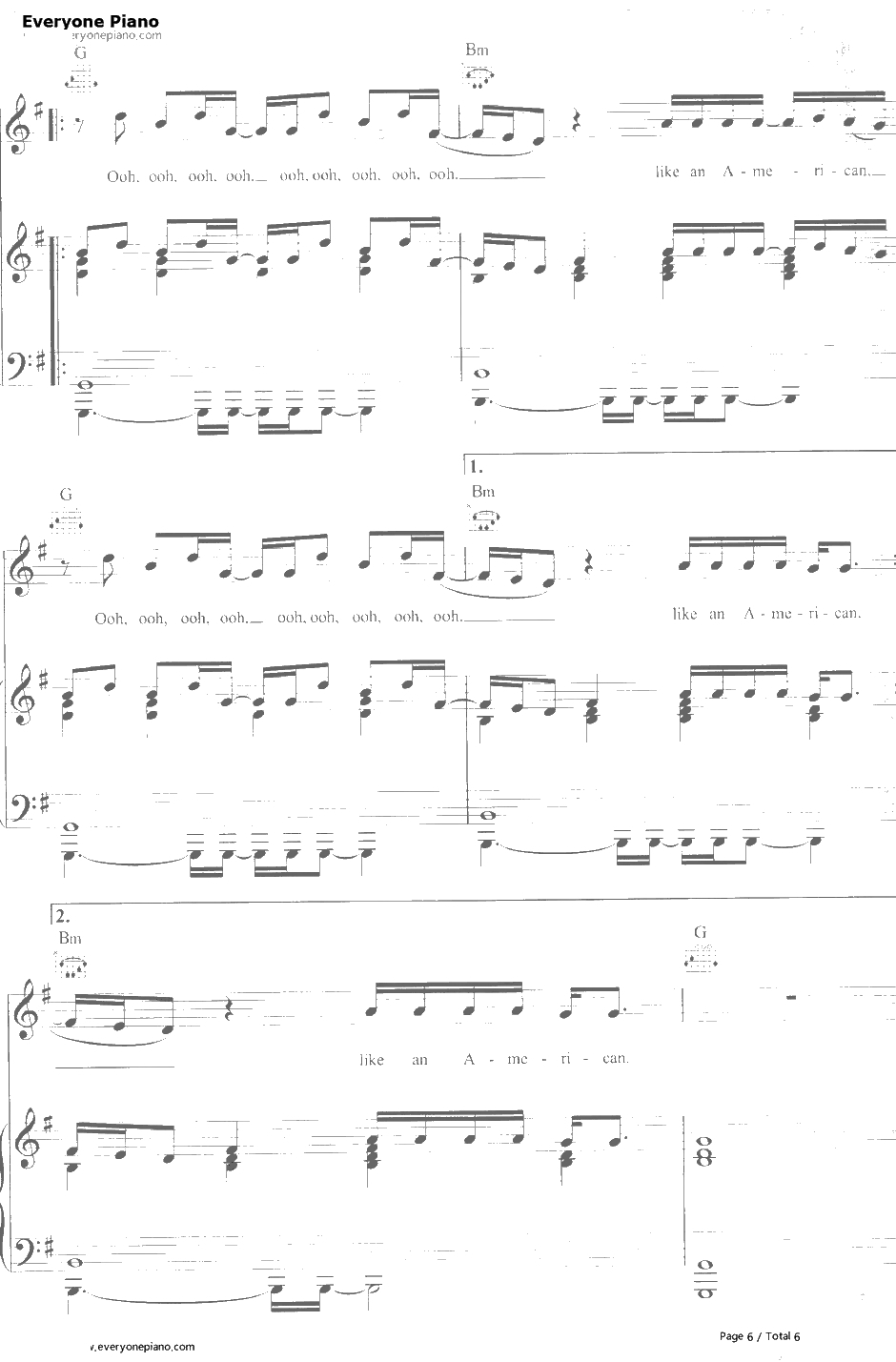 American钢琴谱-LanaDelRey6