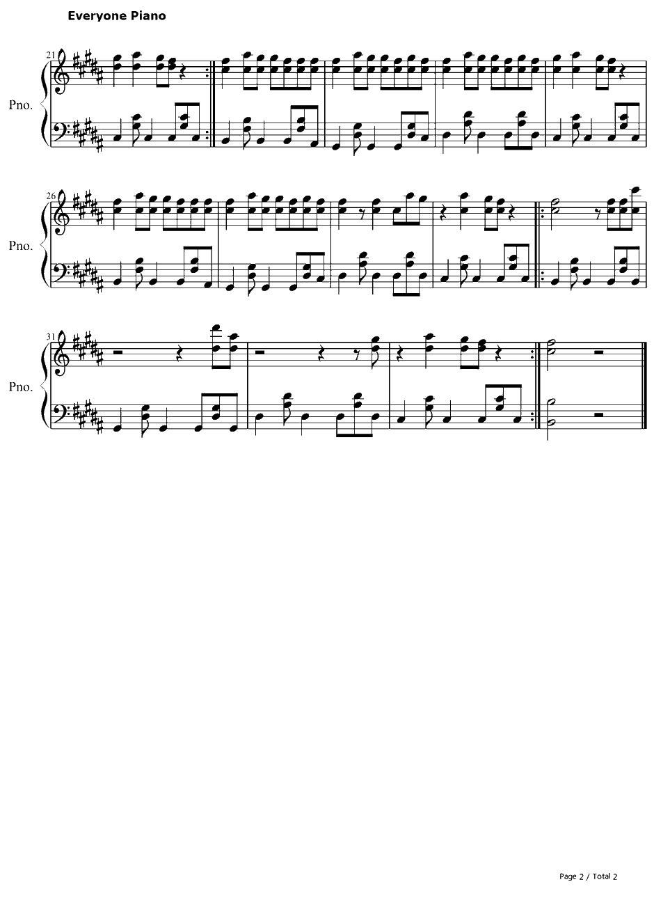 Last Friday Night钢琴谱-KatyPerry2