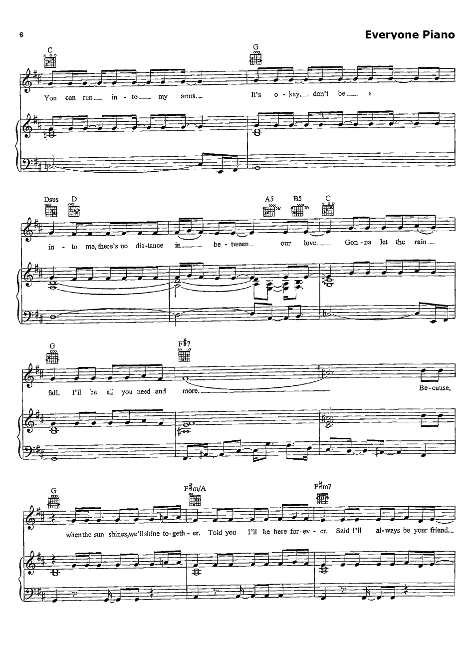 Umbrella钢琴谱-Rihanna 6